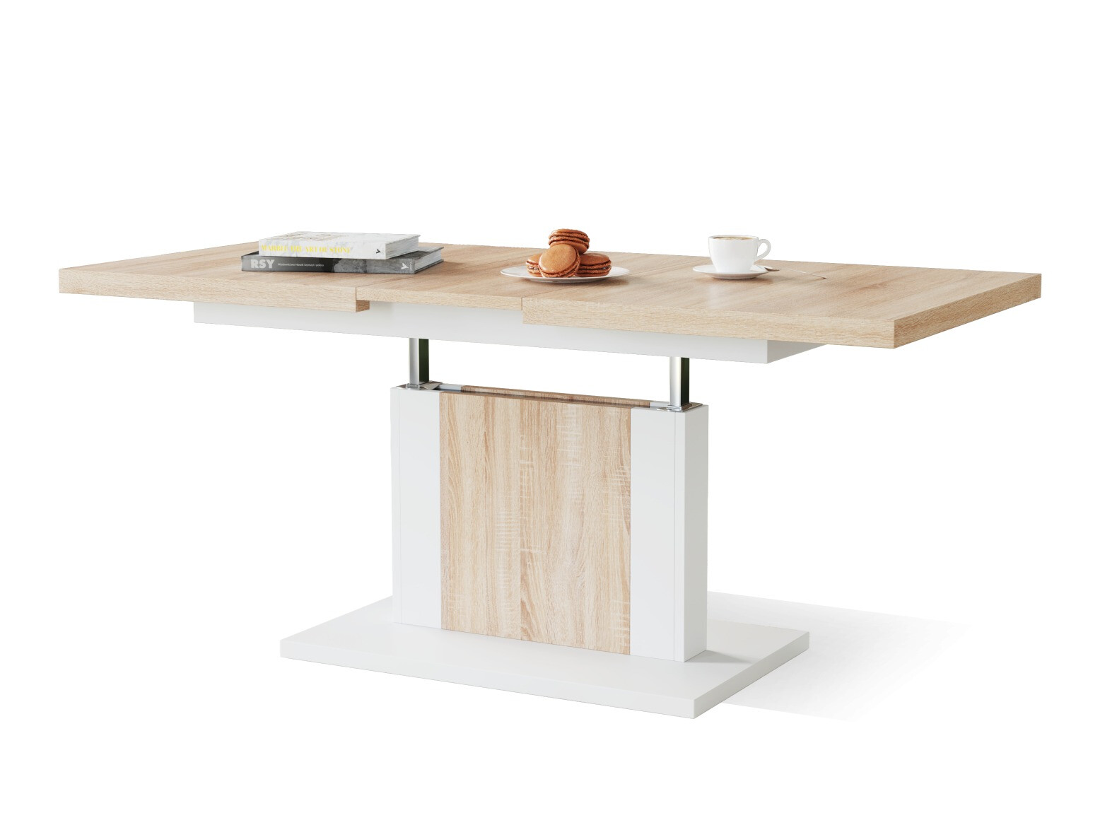 Transforming table basse Glendale 103 (Sonoma chêne + Blanc)