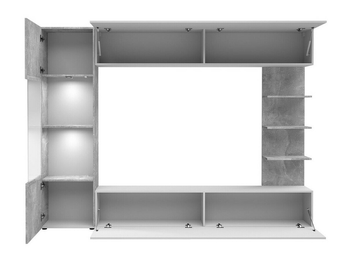 Ensemble de salon Comfivo Animus (Blanc + Béton)