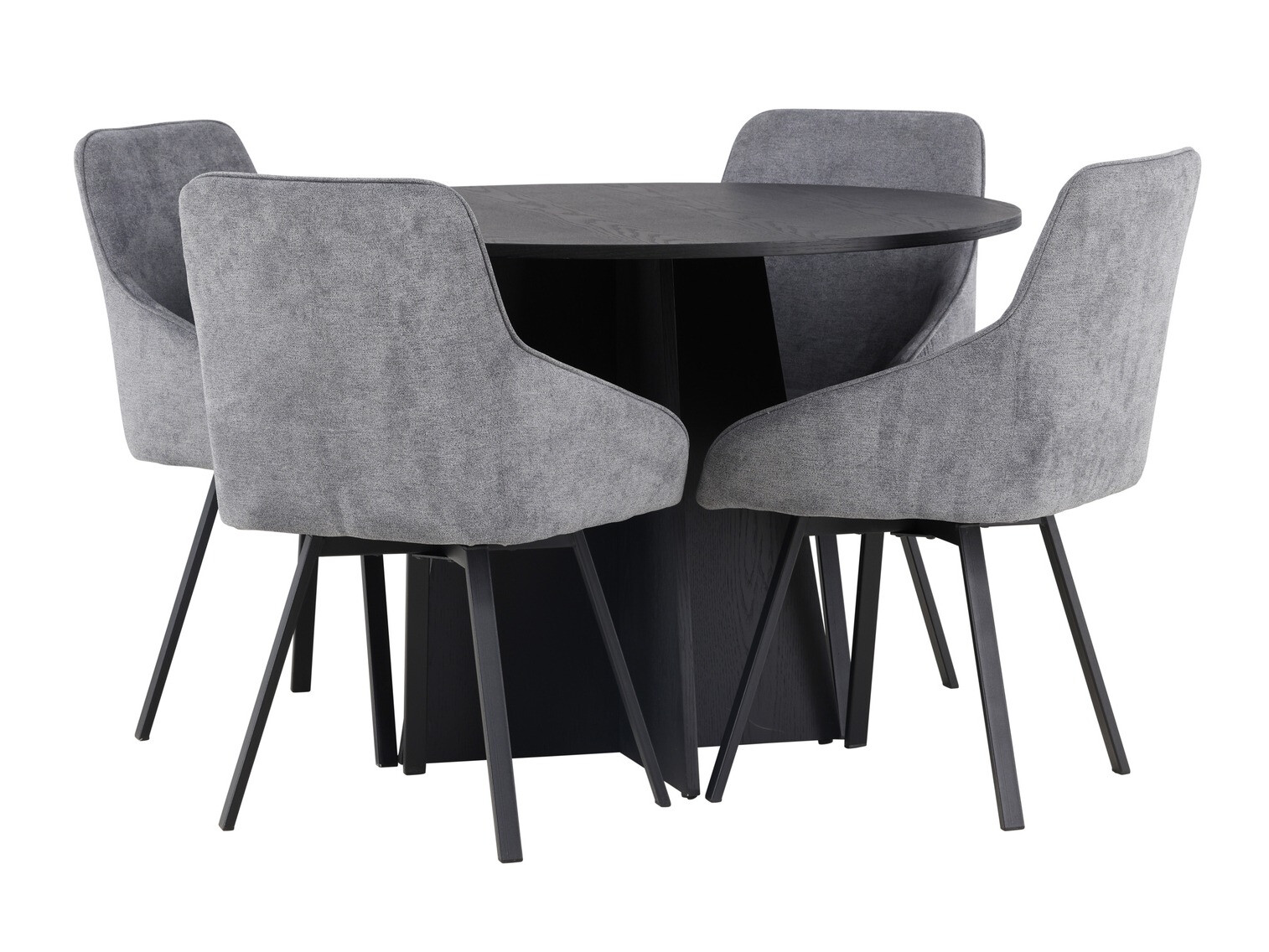 Salle à manger complète Dallas 4325 (Gris foncé + Noir)