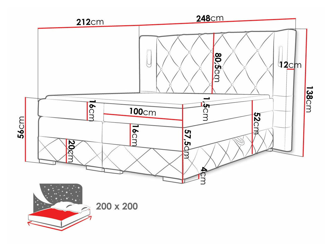 Lit boxspring Historia (Kameleon 04)