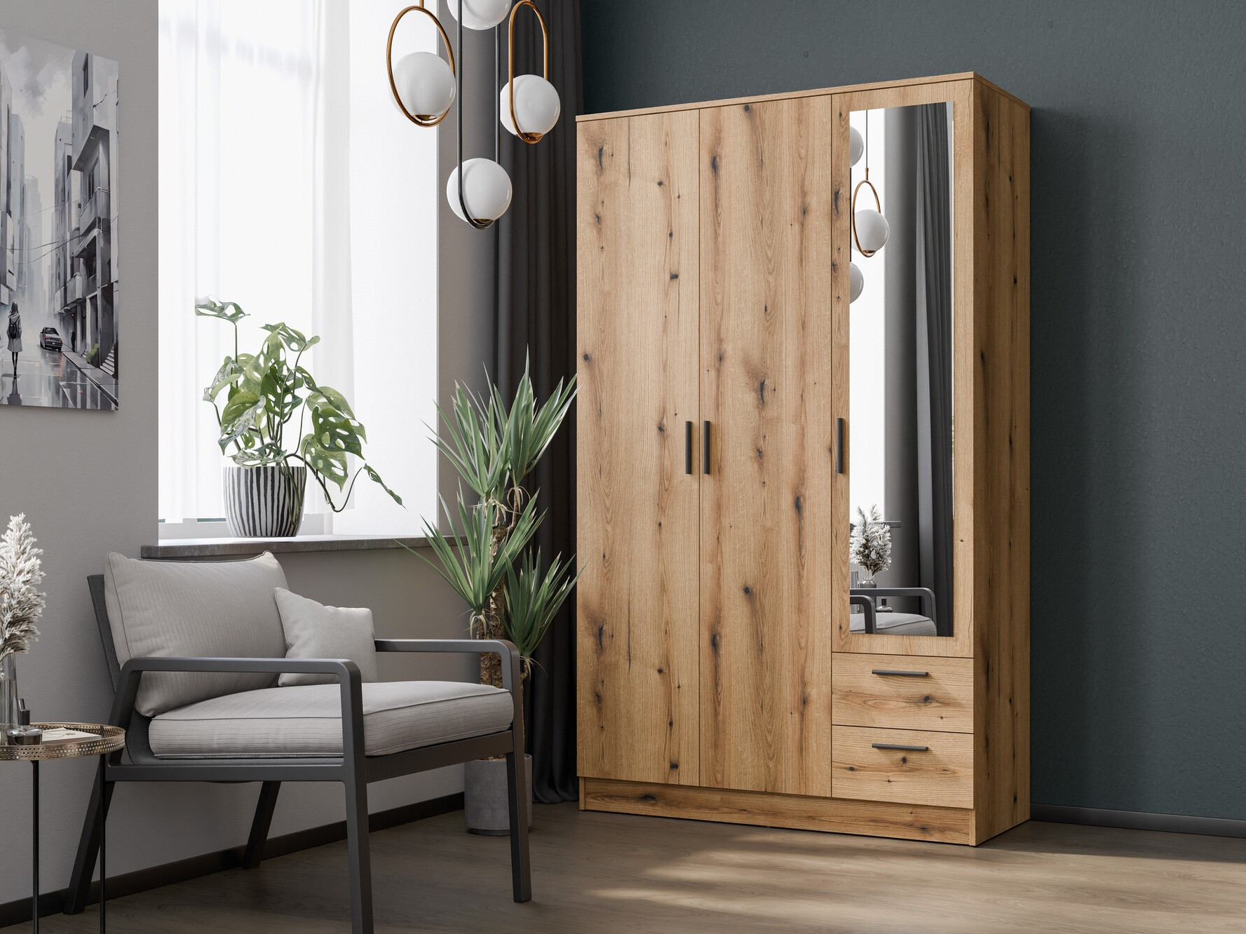Armoire Orlando 222 (Chêne clair)