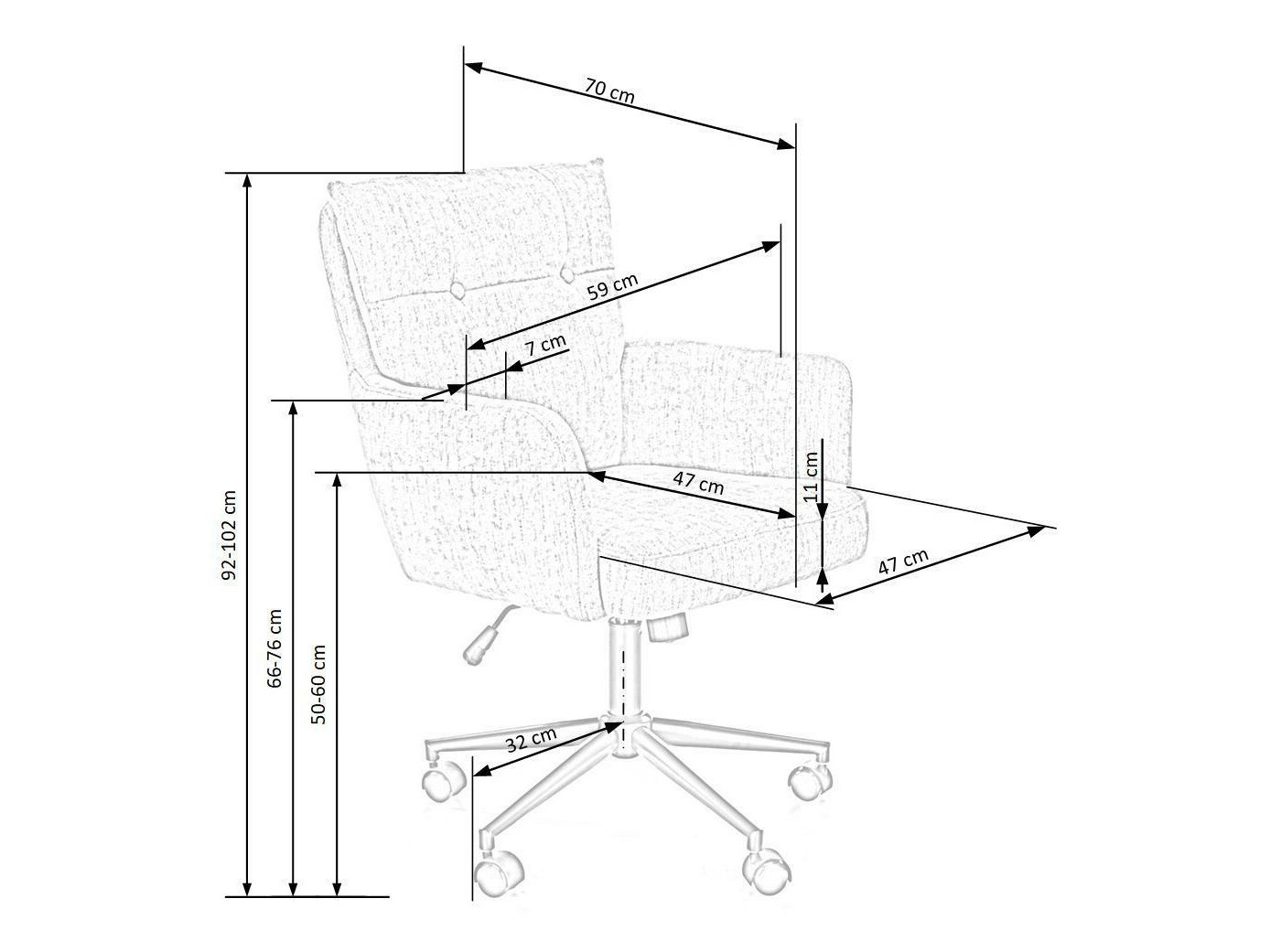 Chaise de bureau Houston 1262 (Brun clair)