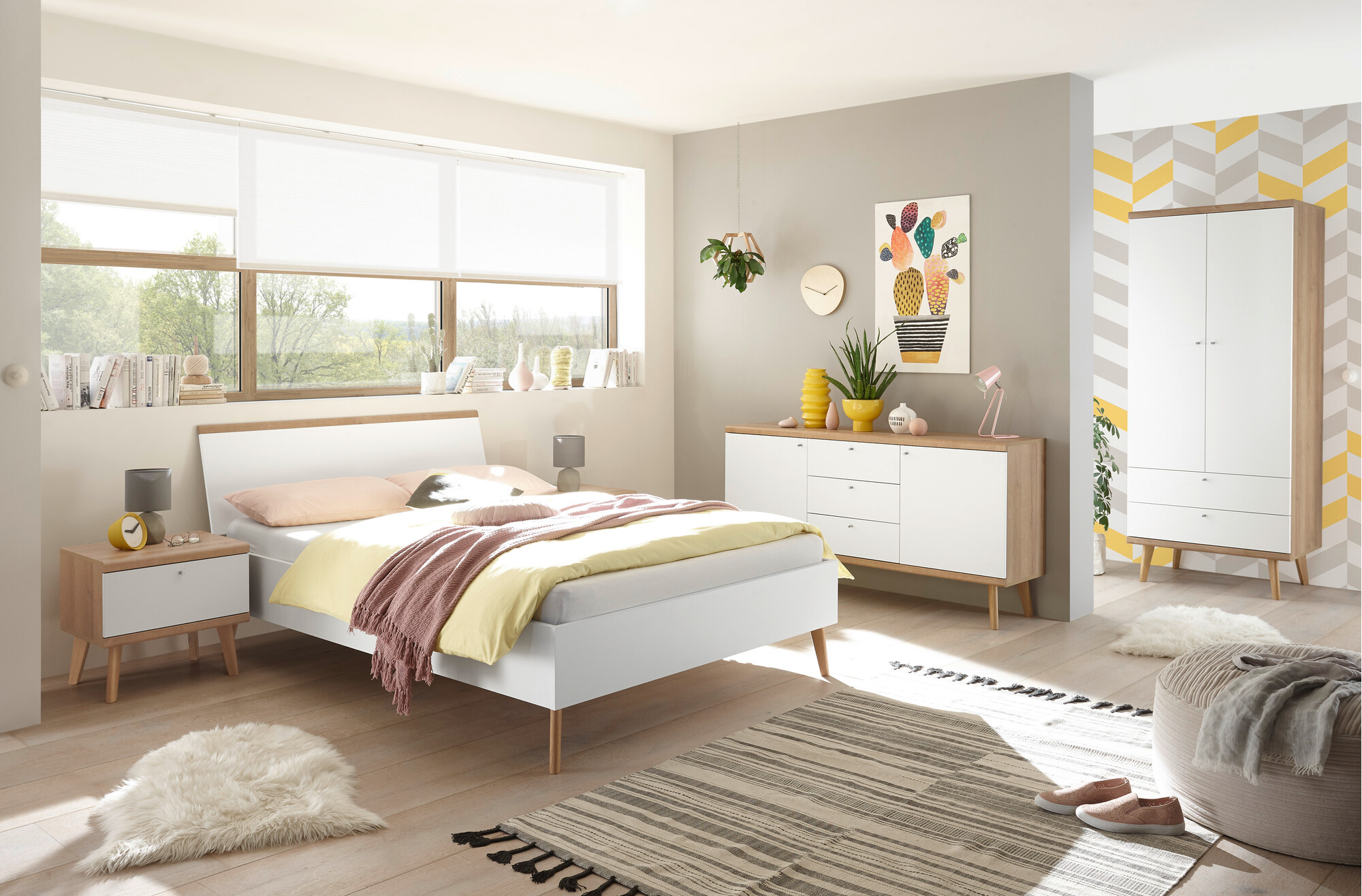 Lit Elbfiou 119 (Riviera chêne + Blanc)