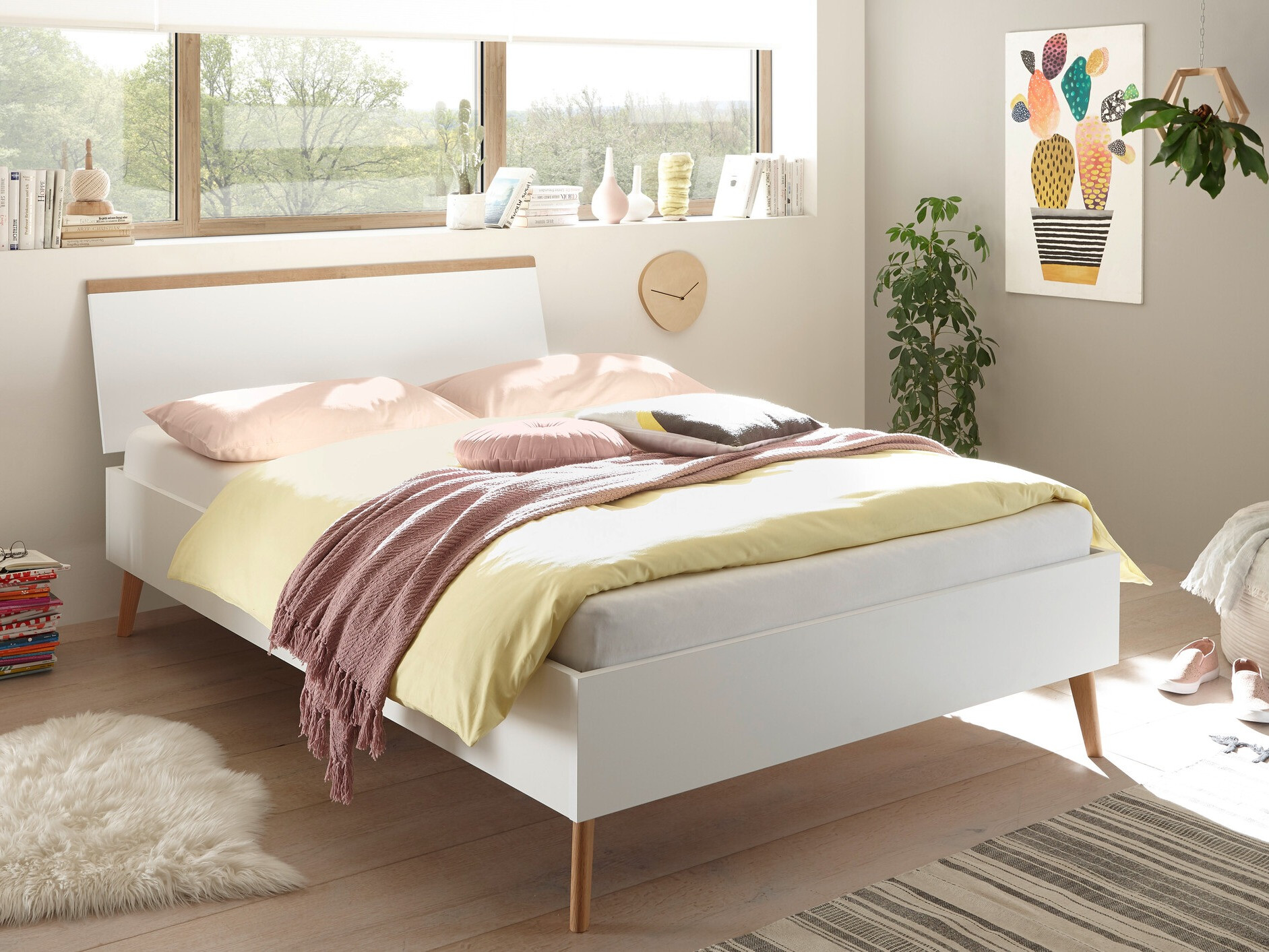 Lit Elbfiou 119 (Riviera chêne + Blanc)