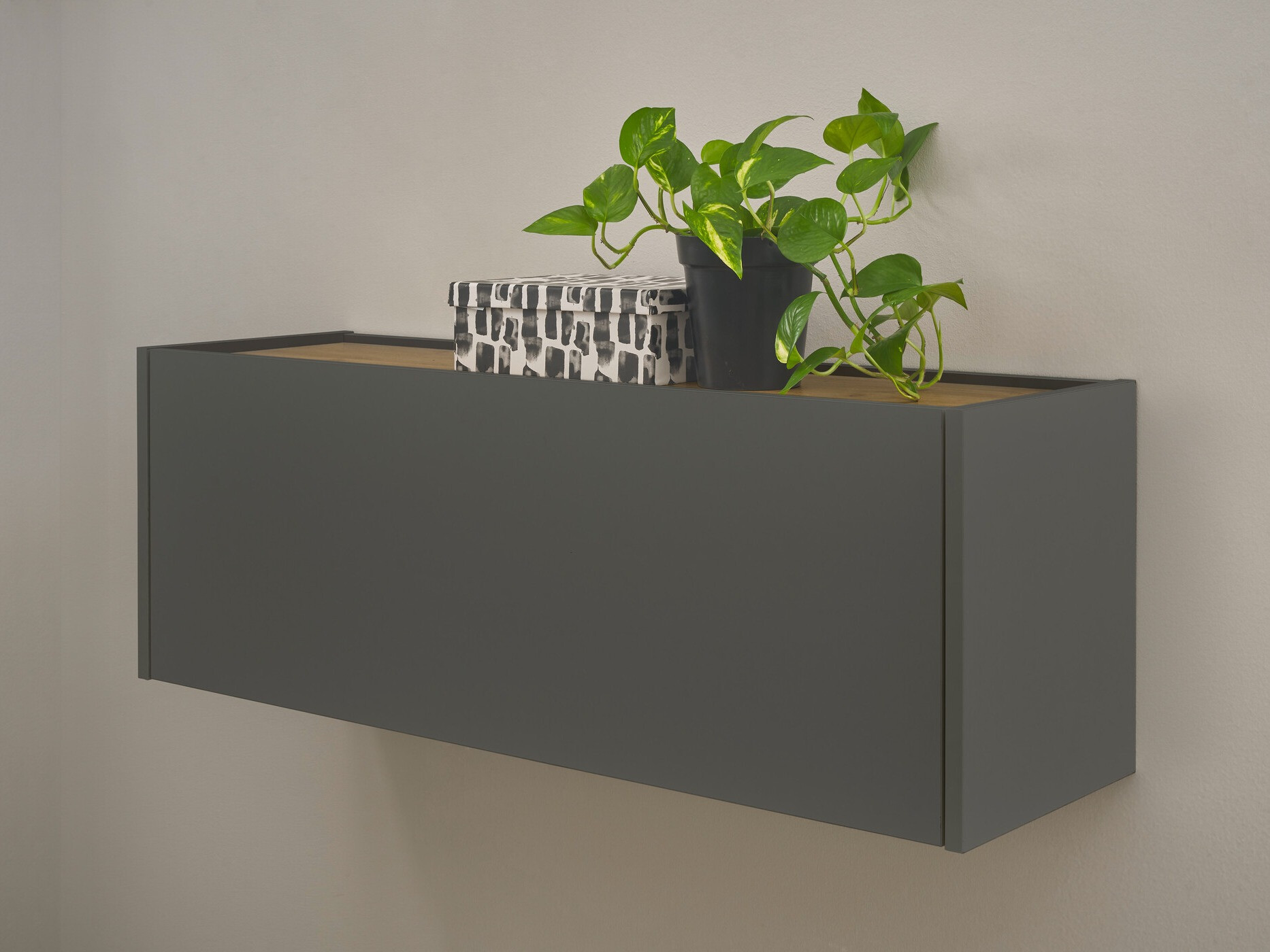 Armoire murale Elbsori 109 (Anthracite + Chêne wotan)