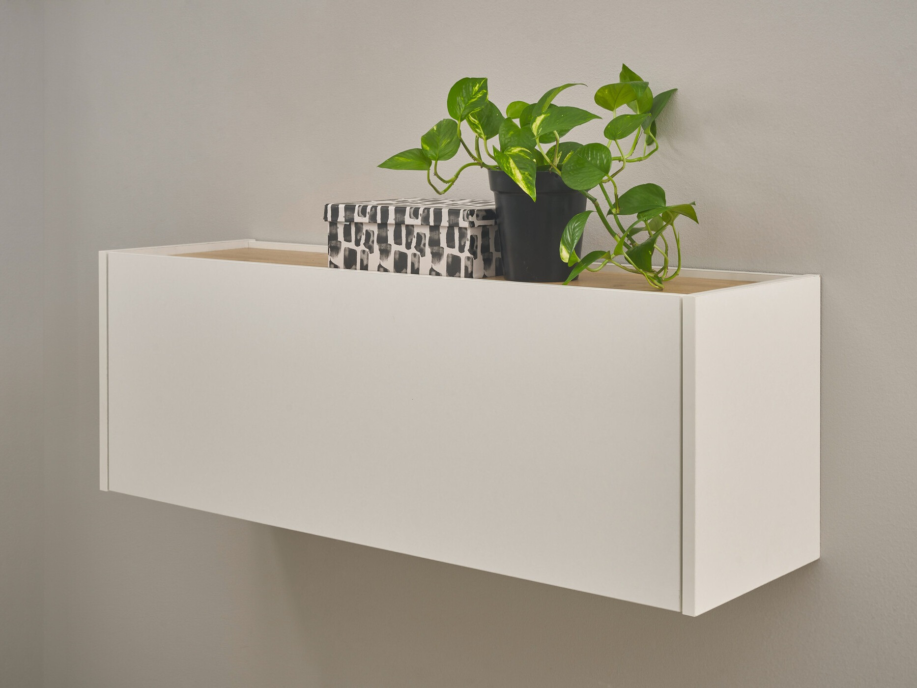 Armoire murale Elbsori 109 (Blanc + Chêne wotan)