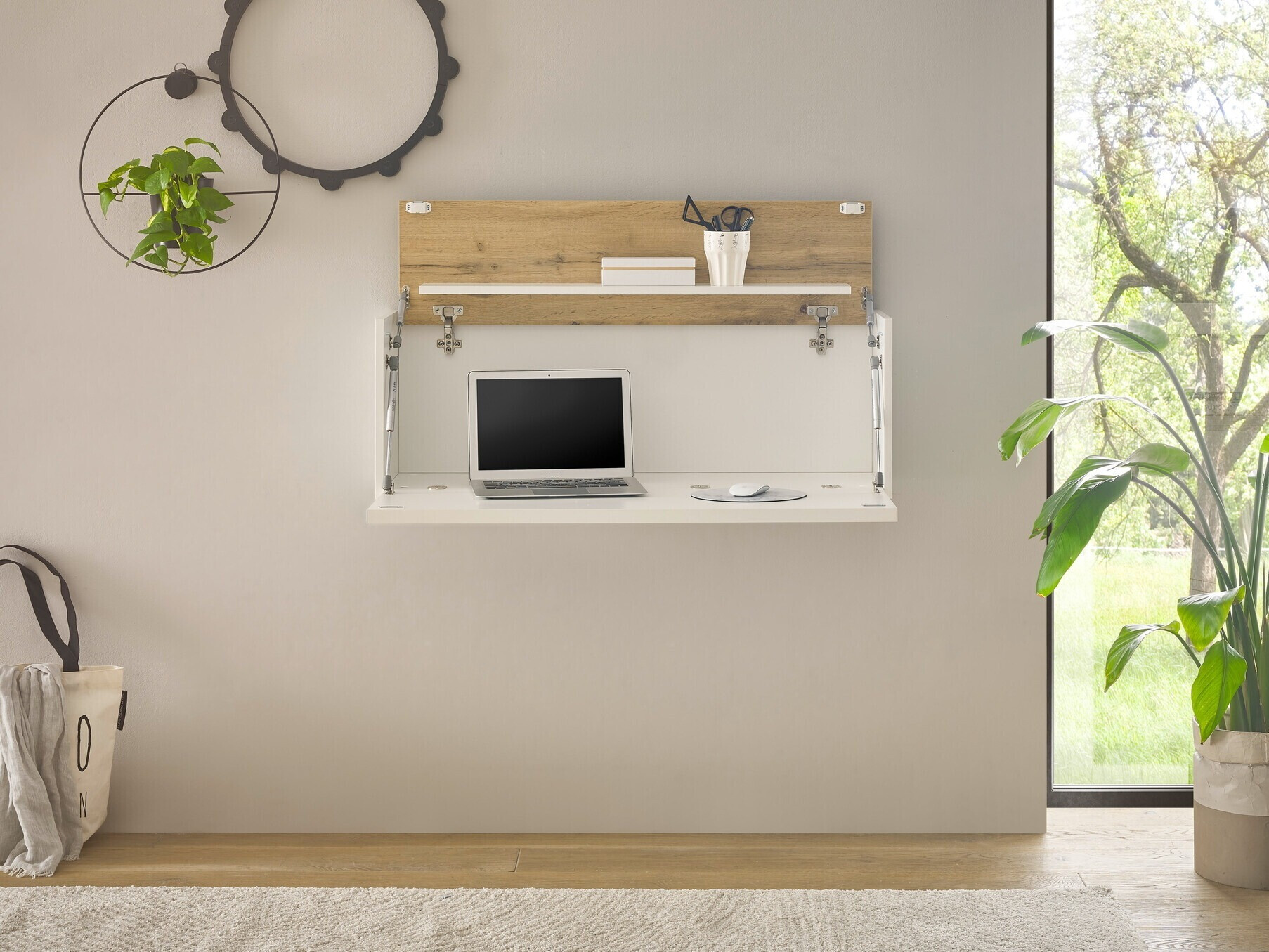 Bureau Elbsori 107 (Blanc + Chêne wotan)