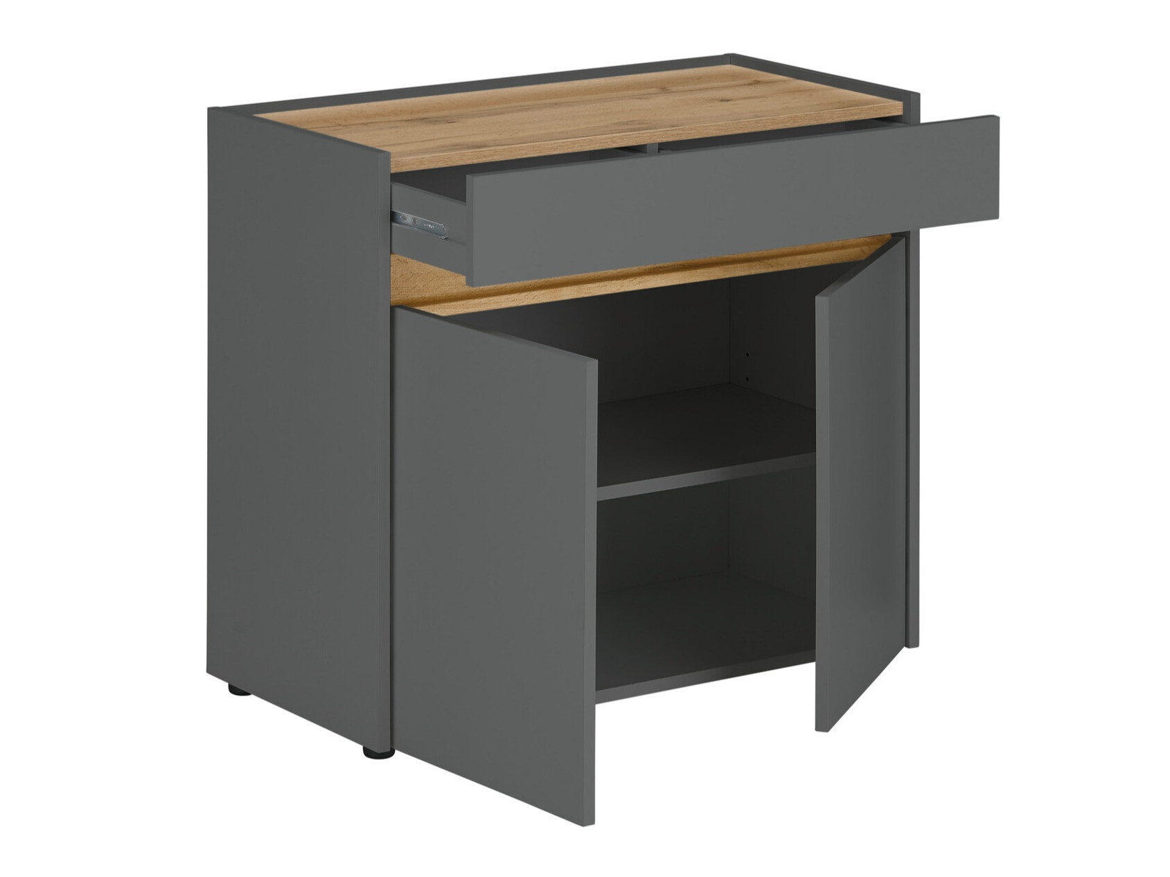 Commode Elbsori 110 (Anthracite + Chêne wotan)