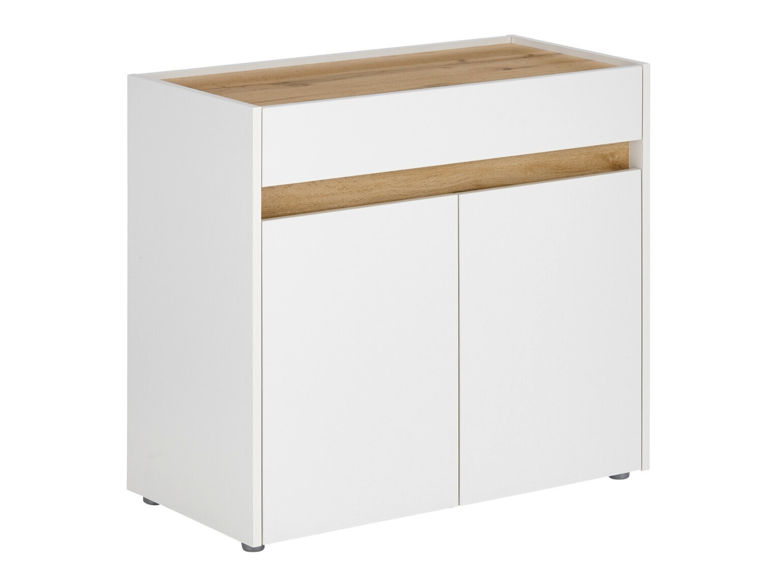 Commode Elbsori 110 (Blanc + Chêne wotan)