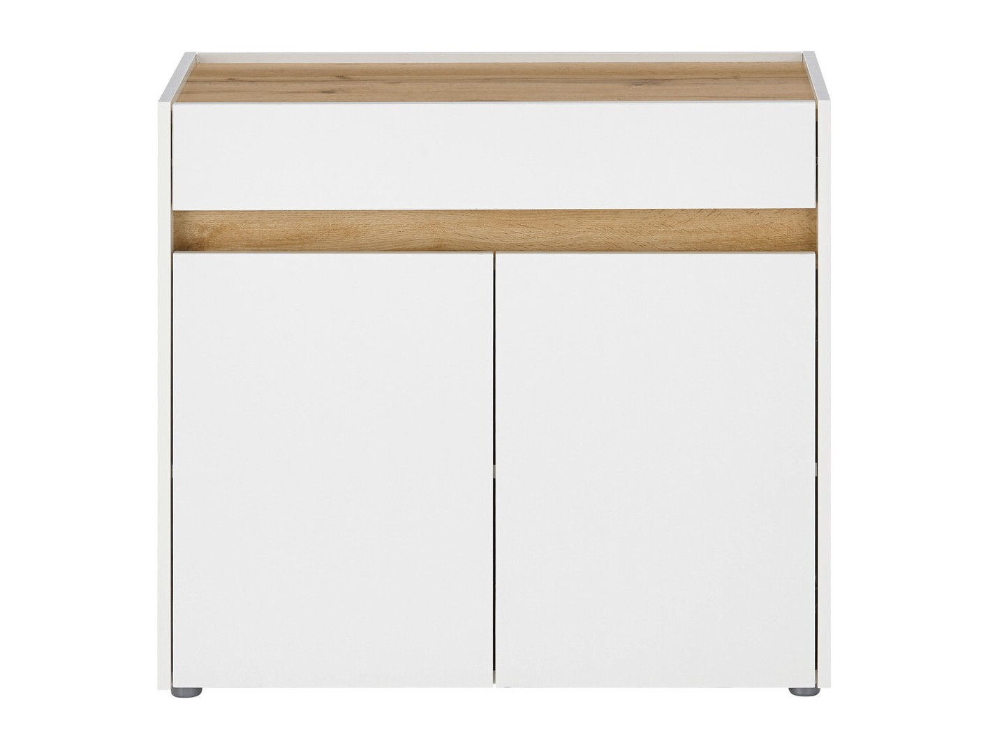 Commode Elbsori 110 (Blanc + Chêne wotan)