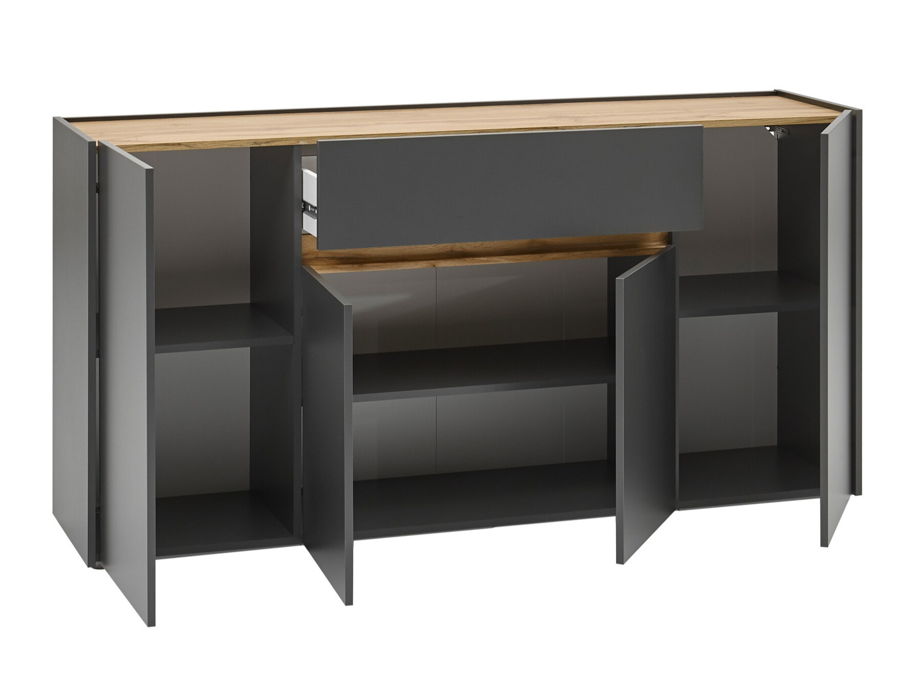 Commode Elbsori 117 (Anthracite + Chêne wotan)