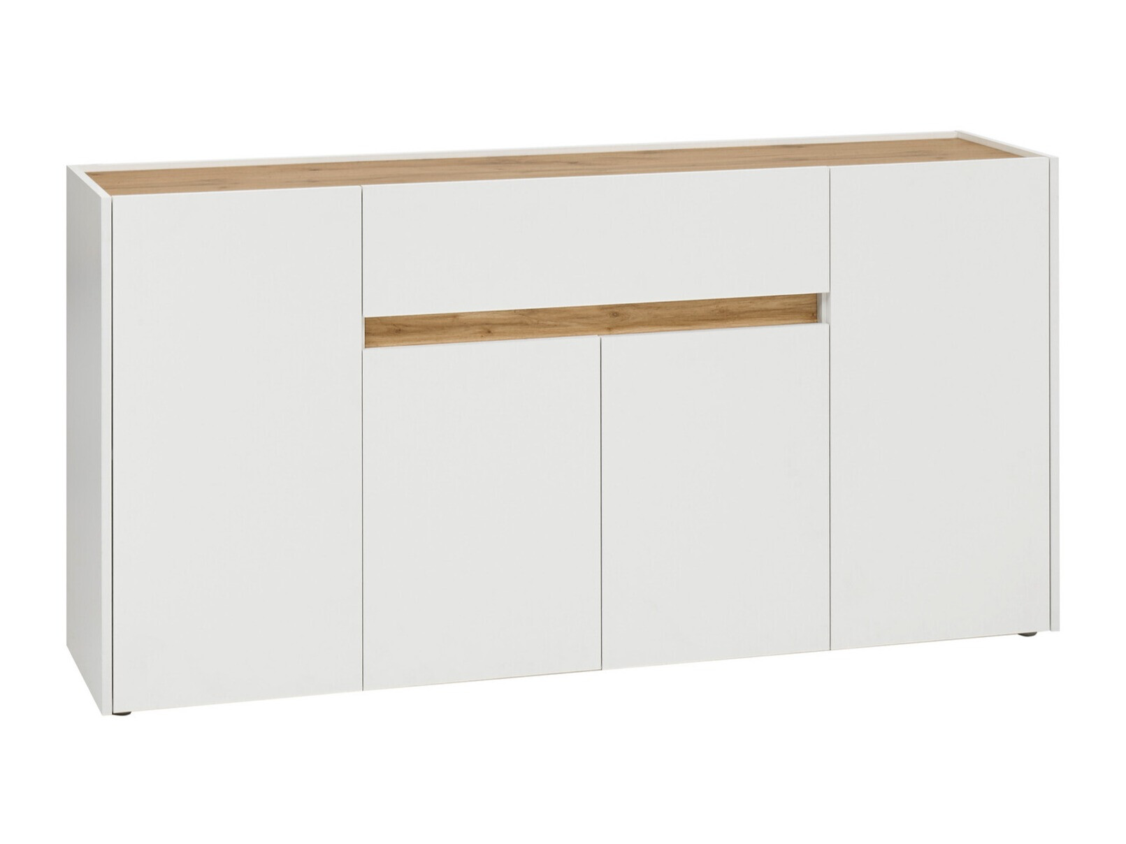 Commode Elbsori 117 (Blanc + Chêne wotan)