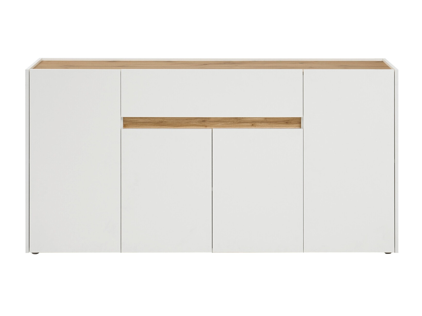 Commode Elbsori 117 (Blanc + Chêne wotan)