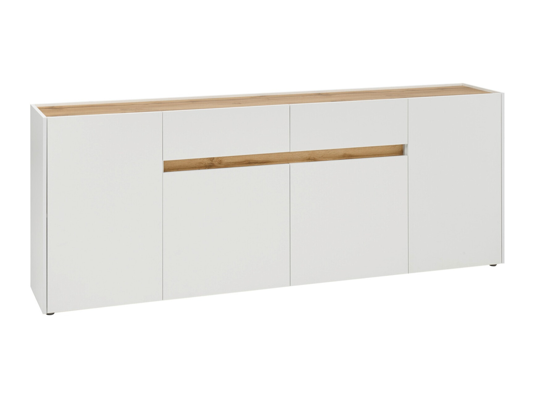 Commode Elbsori 118 (Blanc + Chêne wotan)