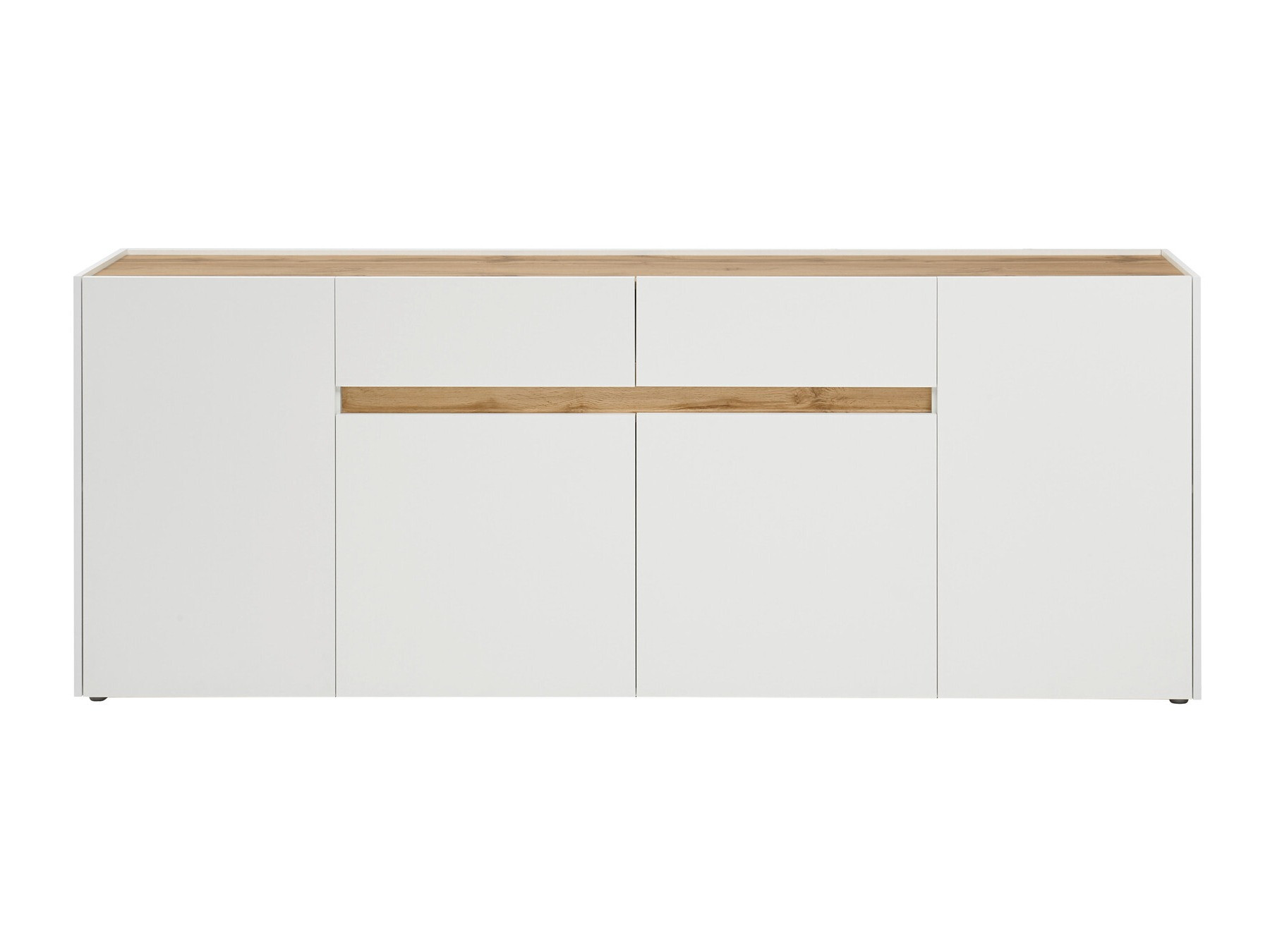 Commode Elbsori 118 (Blanc + Chêne wotan)