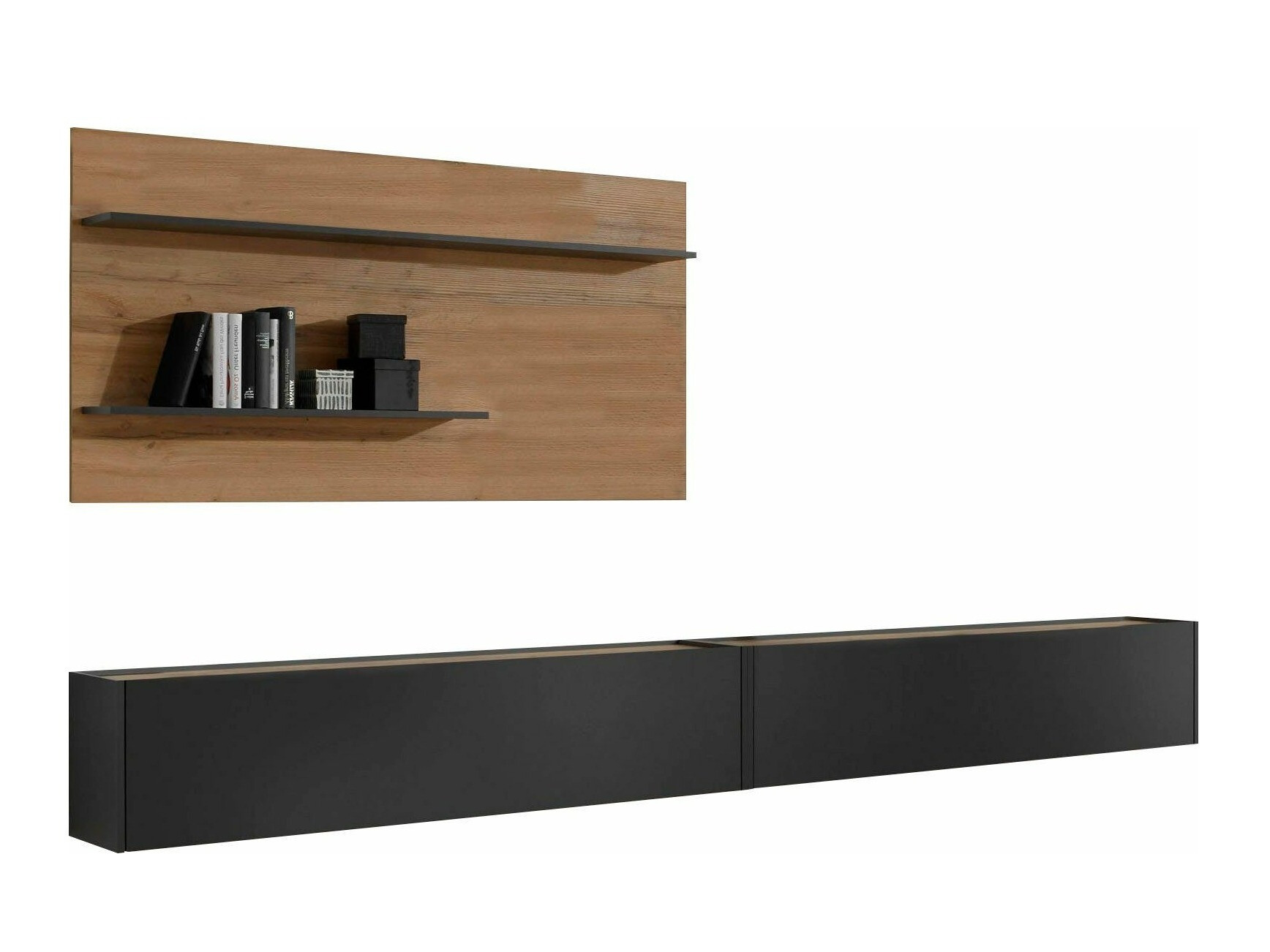 Ensemble de salon Elbsori 120 (Anthracite + Chêne wotan)