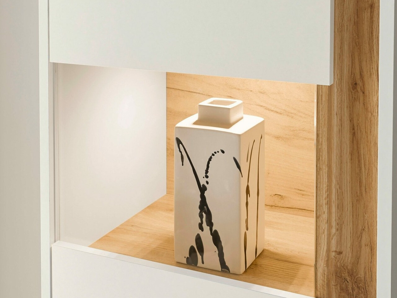 Ensemble de salon Elbsori 122 (Blanc + Chêne wotan)