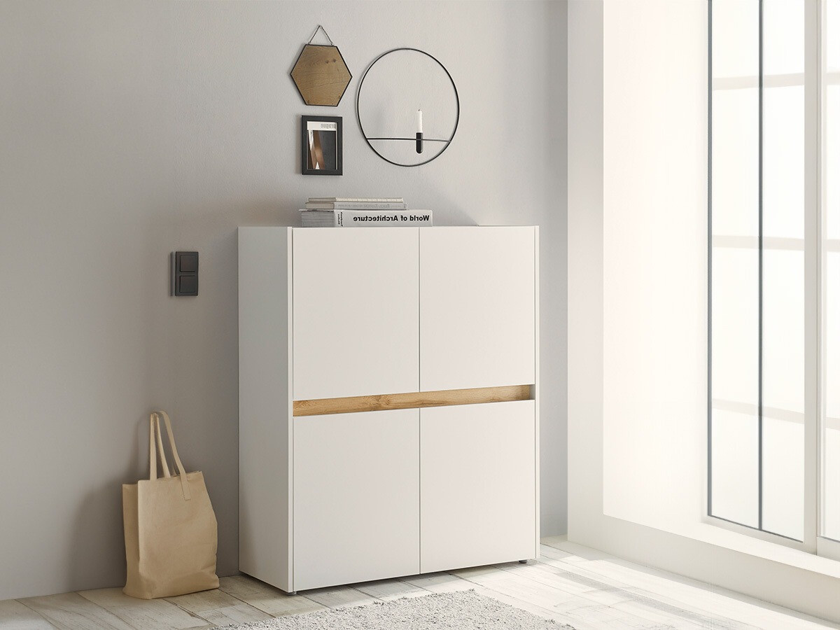 Buffet Elbsori 111 (Blanc + Chêne wotan)