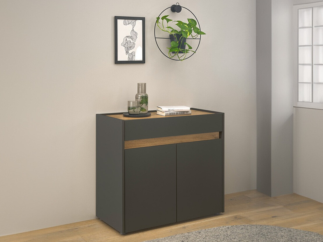 Commode Elbsori 110 (Anthracite + Chêne wotan)