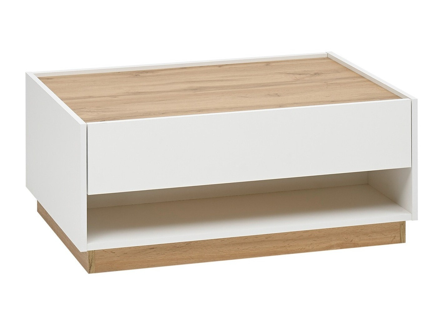 Table basse Elbsori 123 (Blanc + Chêne wotan)