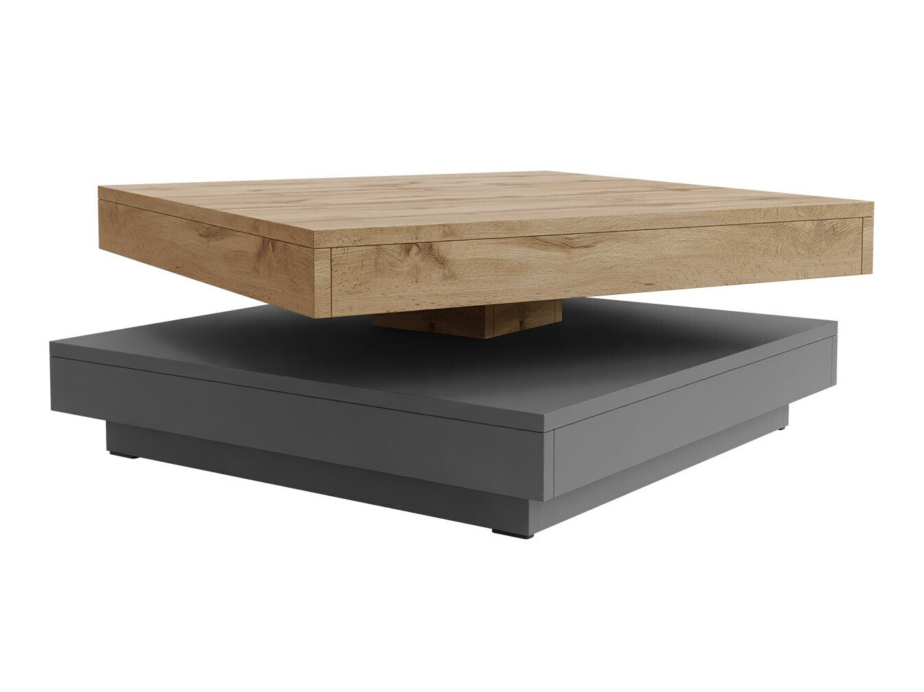 Table basse transformateur Comfivo Pisces (Graphite + Chêne wotan)