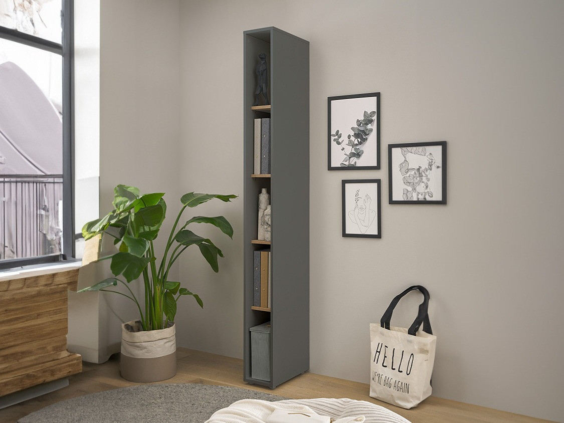 Étagère Elbsori 105 (Anthracite + Chêne wotan)