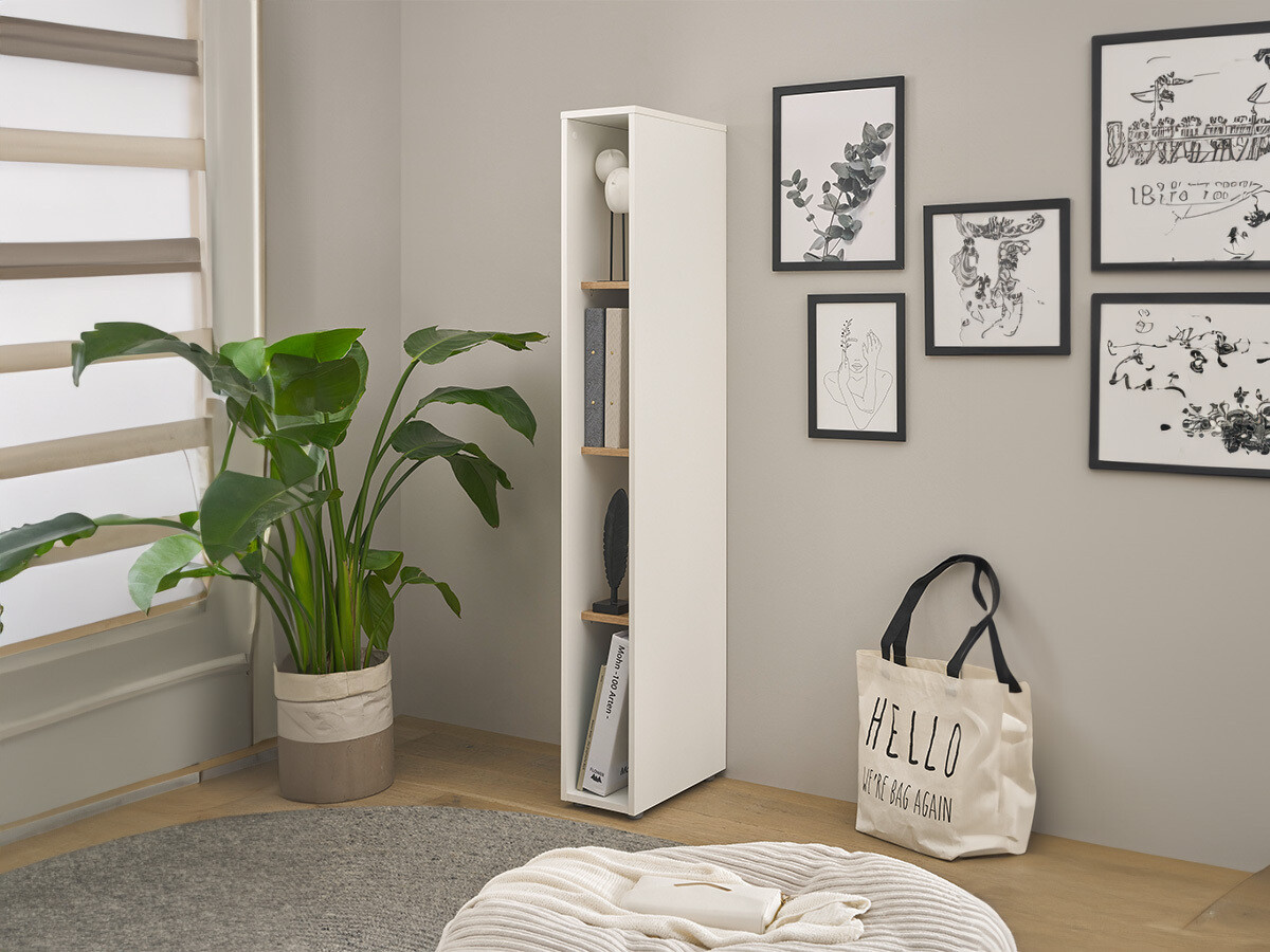 Étagère Elbsori 106 (Blanc + Chêne wotan)