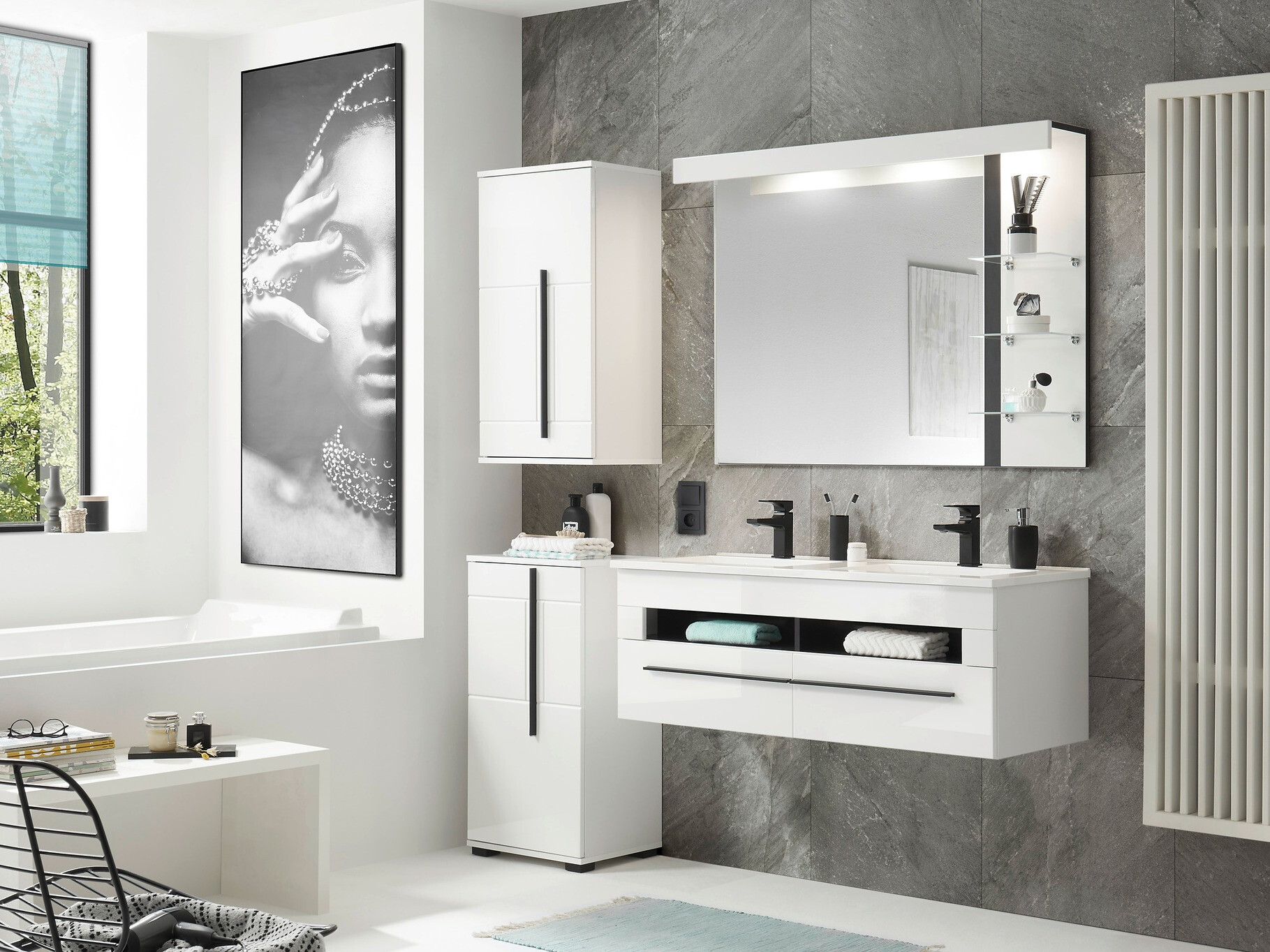 Armoire de salle de bains murale pour lavabo Torbelu 100