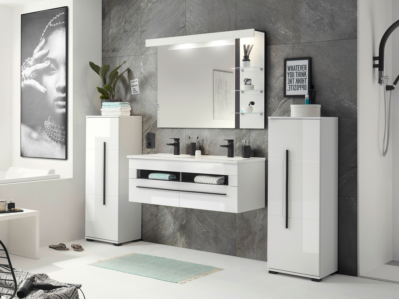 Armoire de salle de bains murale pour lavabo Torbelu 100