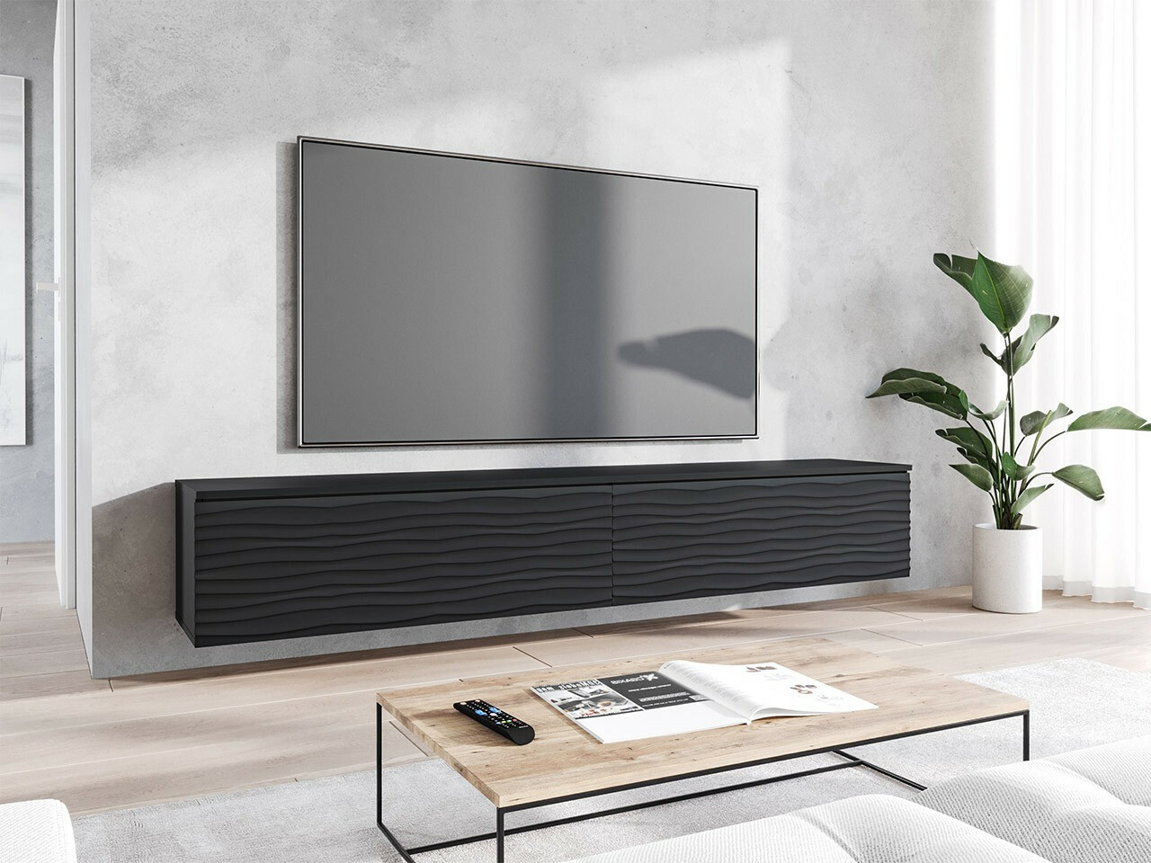 Meuble TV Sarasota 164 (Graphite + Noir)