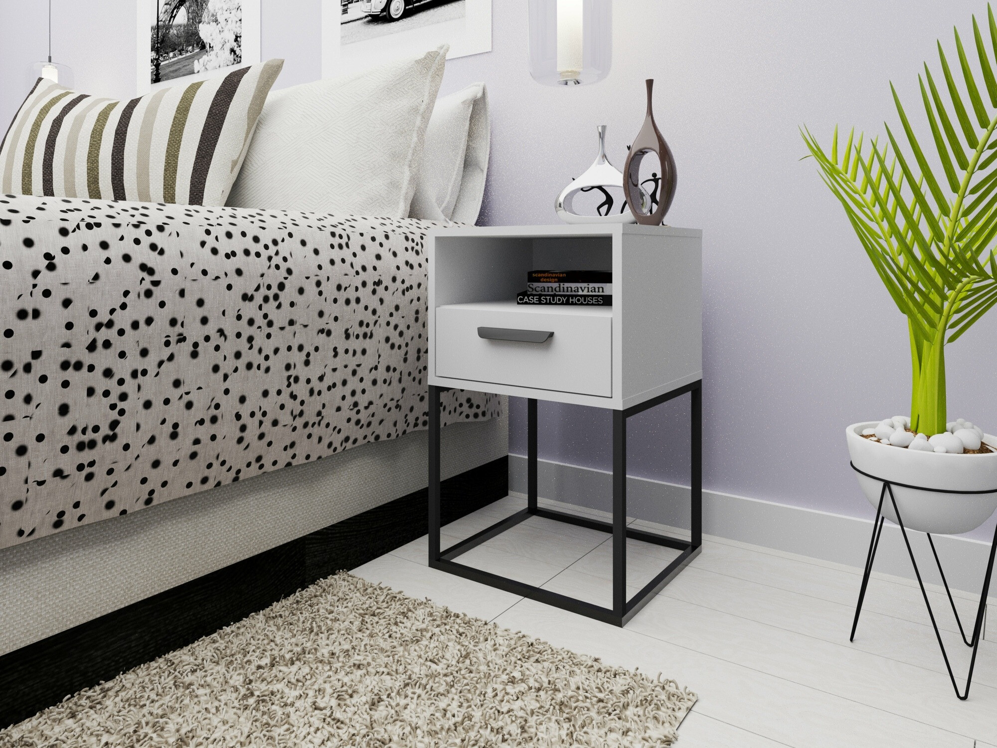 Table de chevet Bristol 193 (Blanc)