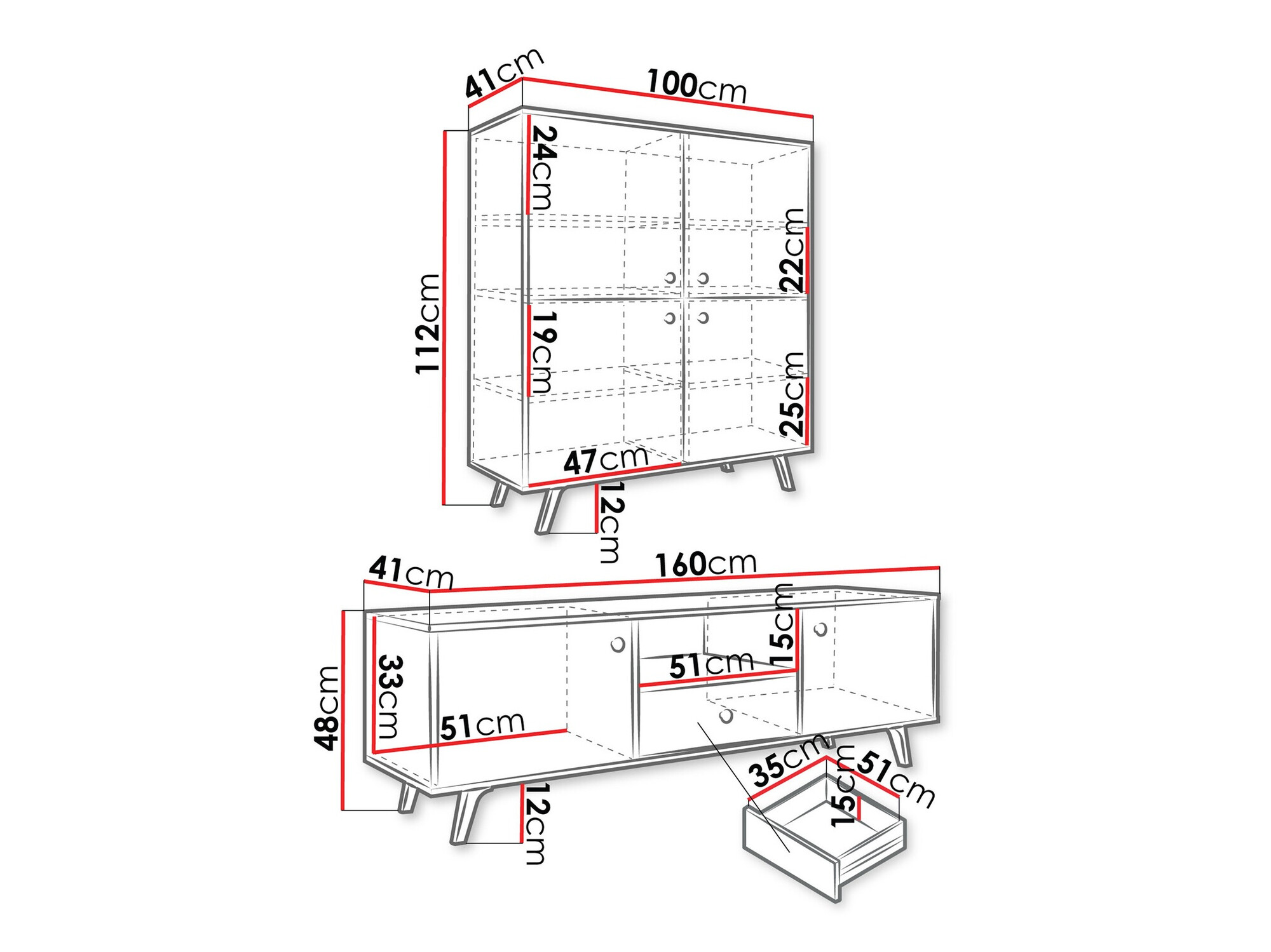 Ensemble de salon Monfera 105 (Blanc)