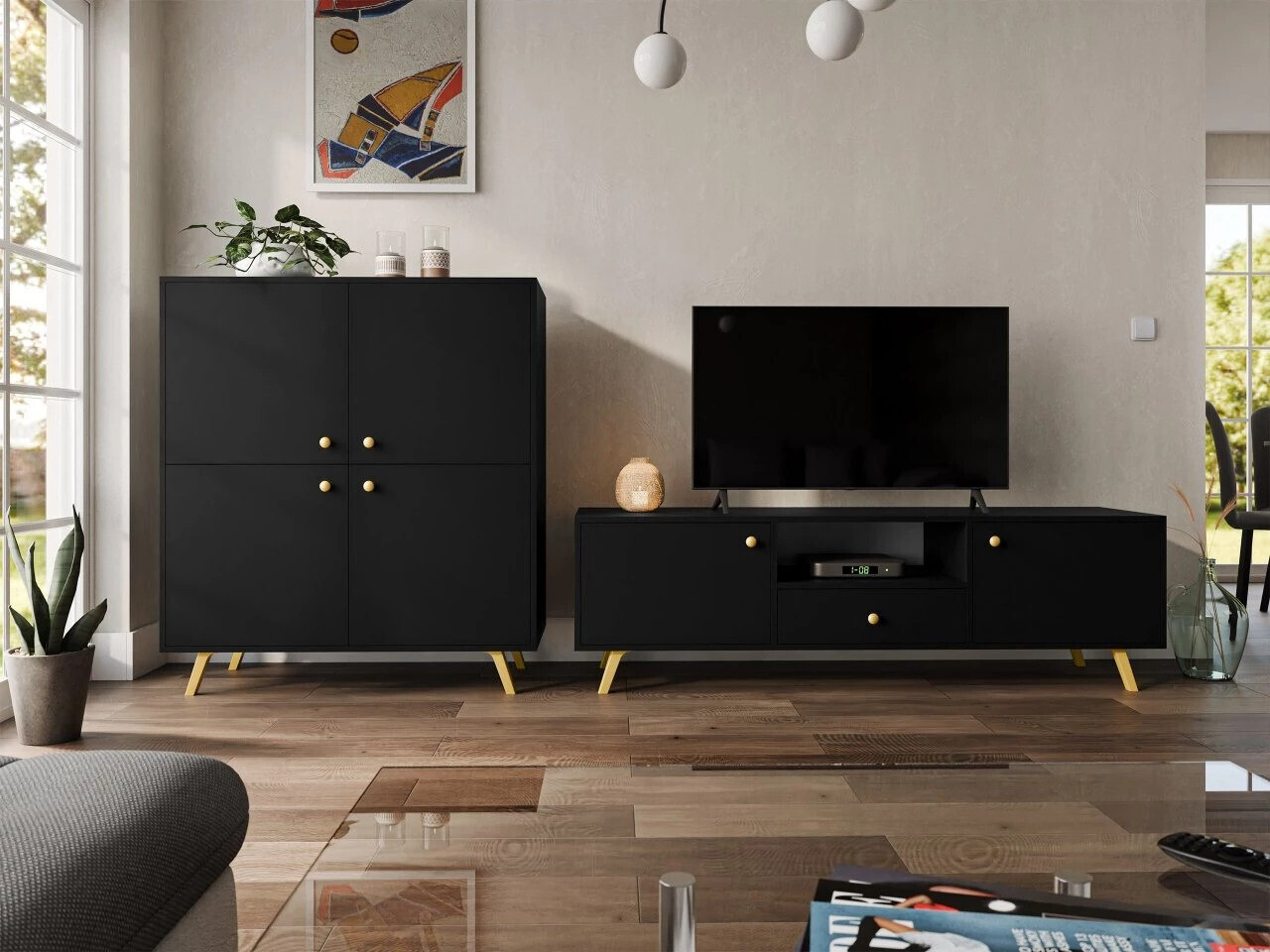 Ensemble de salon Monfera 105 (Noir)