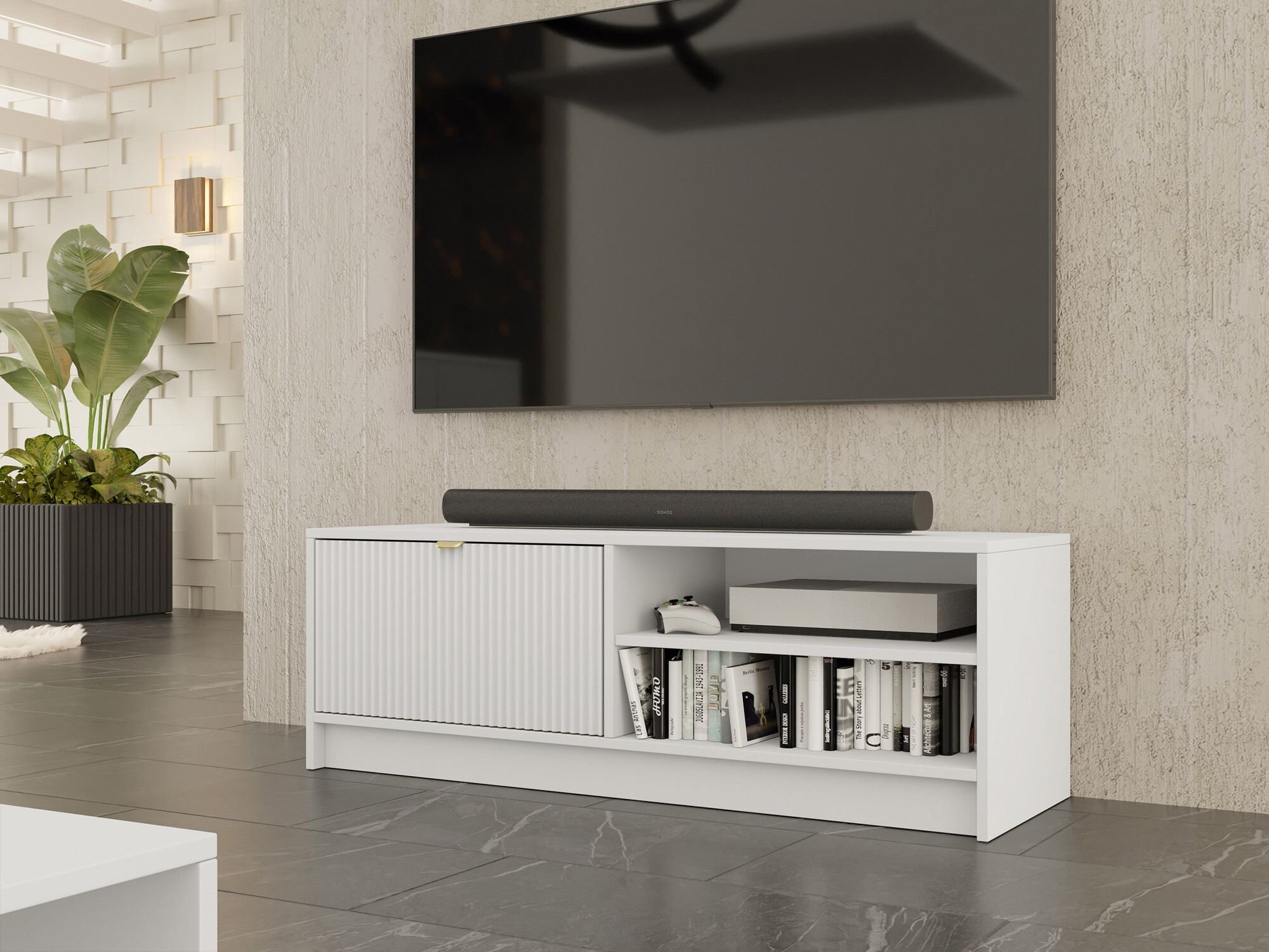 Meuble TV Comfivo Papilio (Blanc)