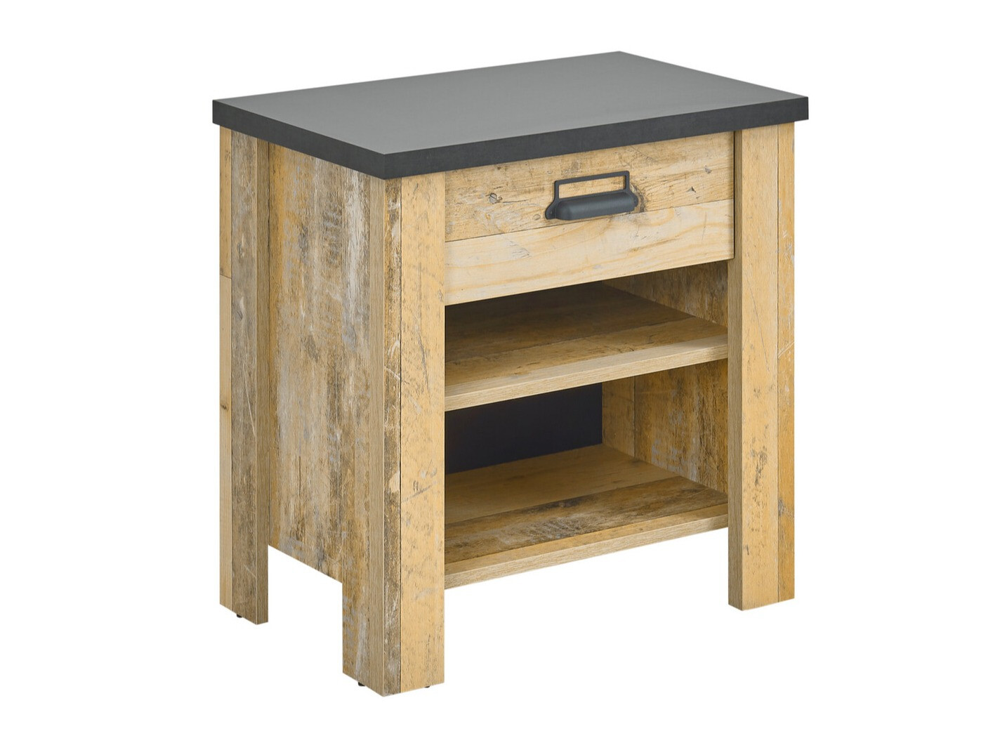 Table de chevet Cirtale 102 (Arbre âgé + Anthracite)