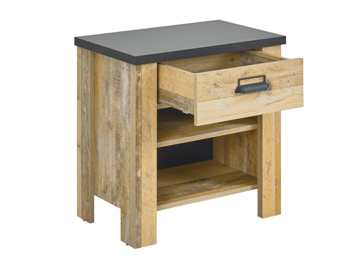 Table de chevet Cirtale 102 (Arbre âgé + Anthracite)