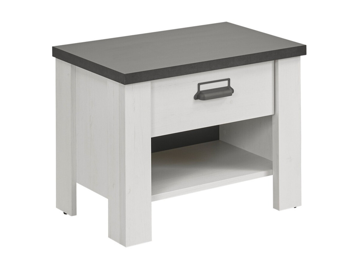 Table de chevet Cirtale 104 (Anthracite + Pin blanchi)