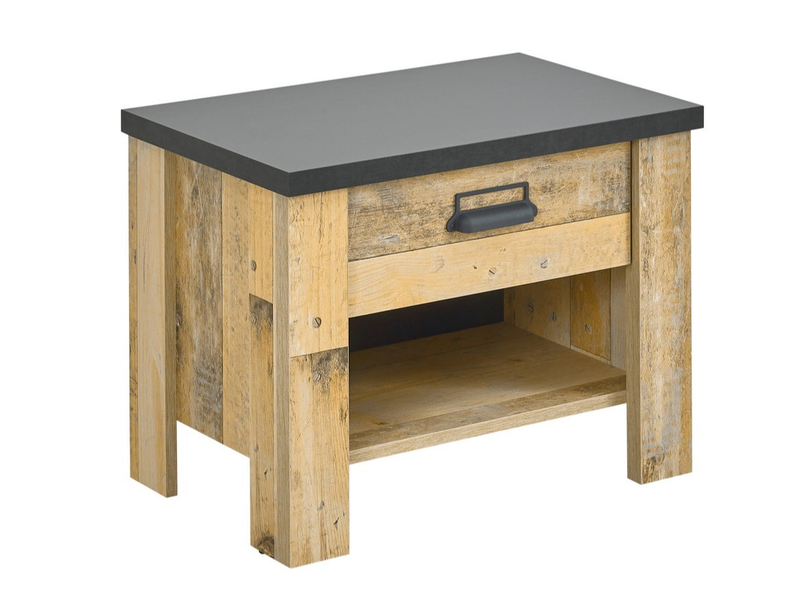 Table de chevet Cirtale 104 (Arbre âgé + Anthracite)