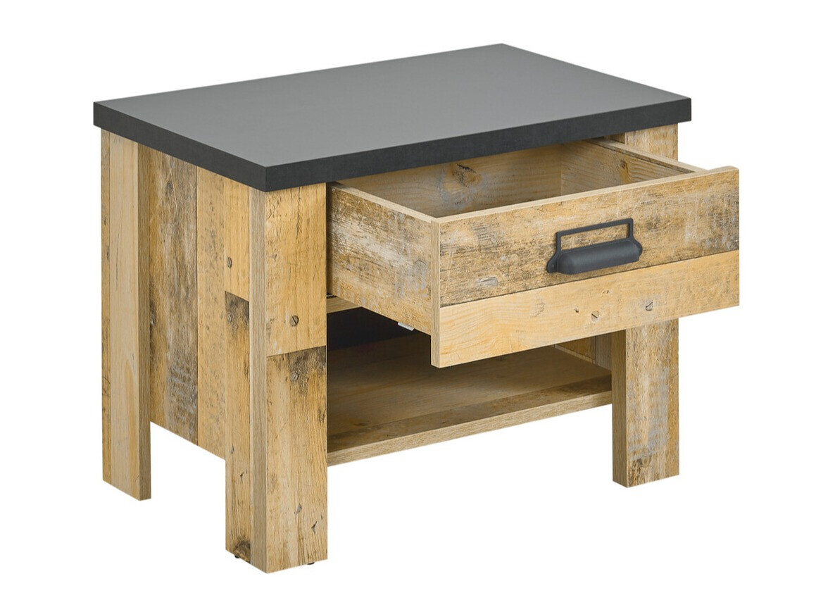 Table de chevet Cirtale 104 (Arbre âgé + Anthracite)