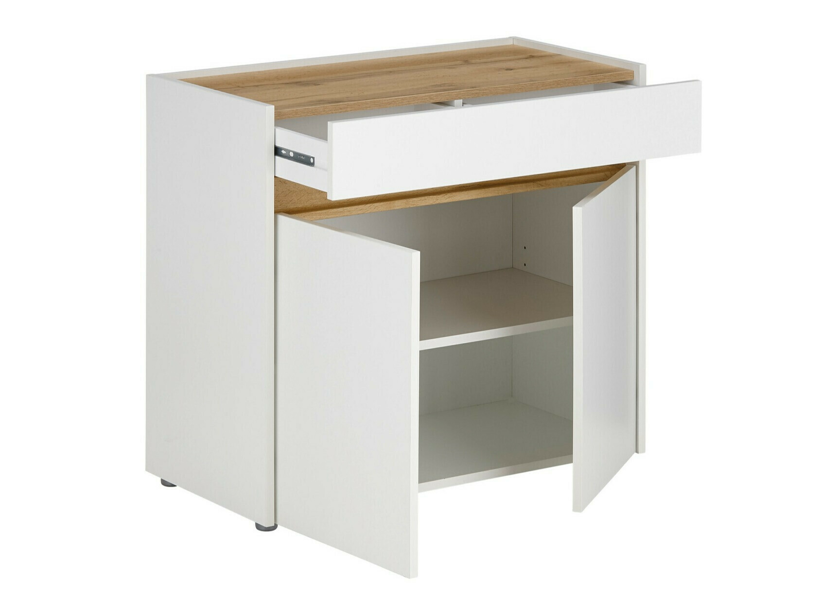 Ensemble de bureau à domicile Elbsori 151 (Blanc + Chêne wotan)