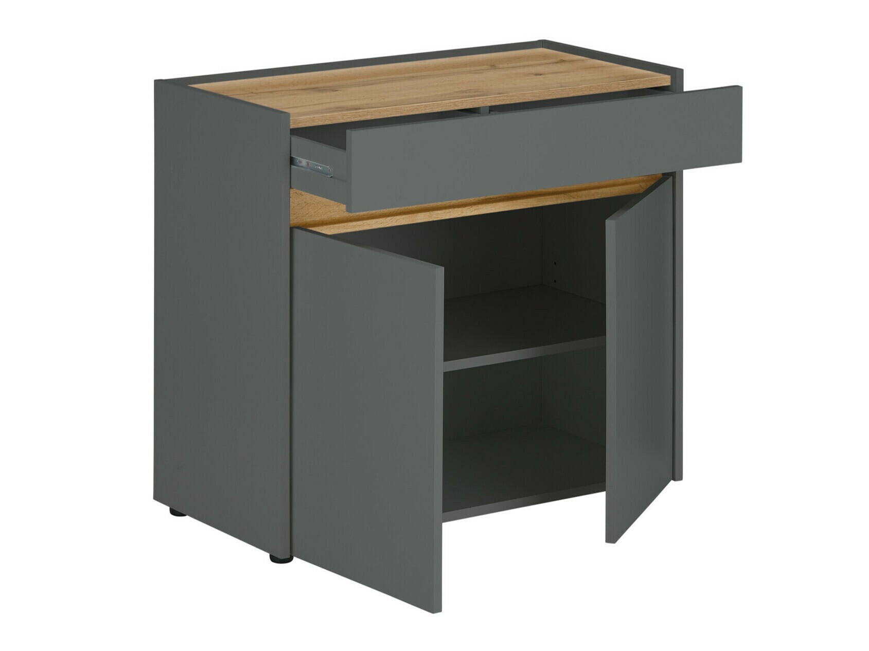 Ensemble de bureau à domicile Elbsori 152 (Anthracite + Chêne wotan)