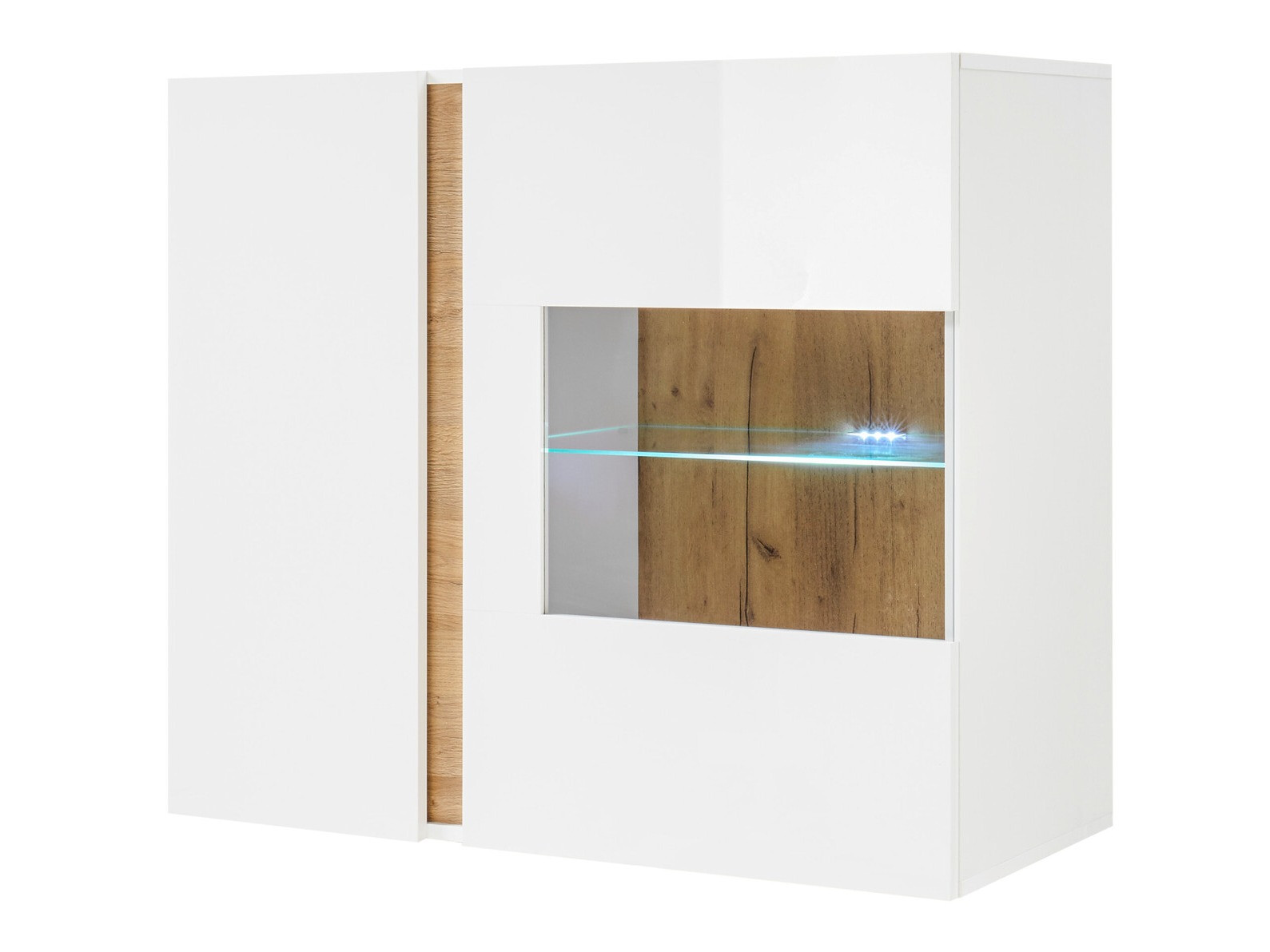 Armoire murale Veropho 105 (Blanc brillant + Grandson chêne)