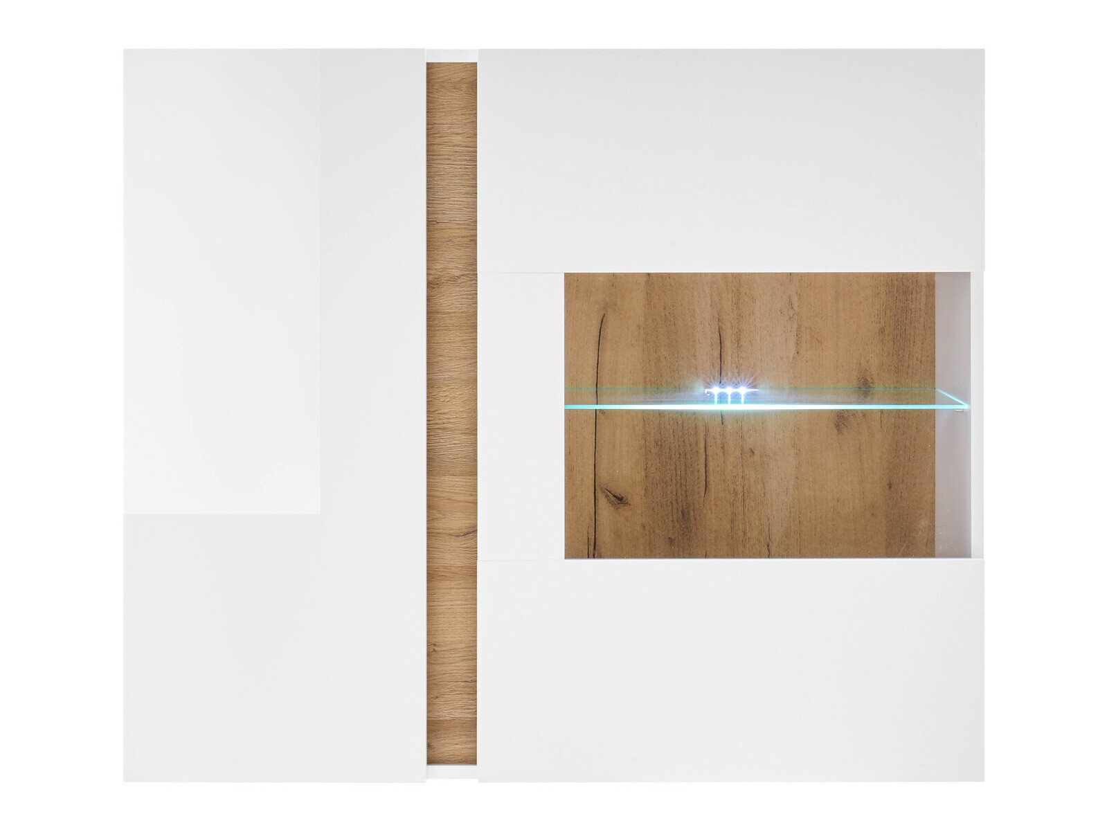 Armoire murale Veropho 105 (Blanc brillant + Grandson chêne)