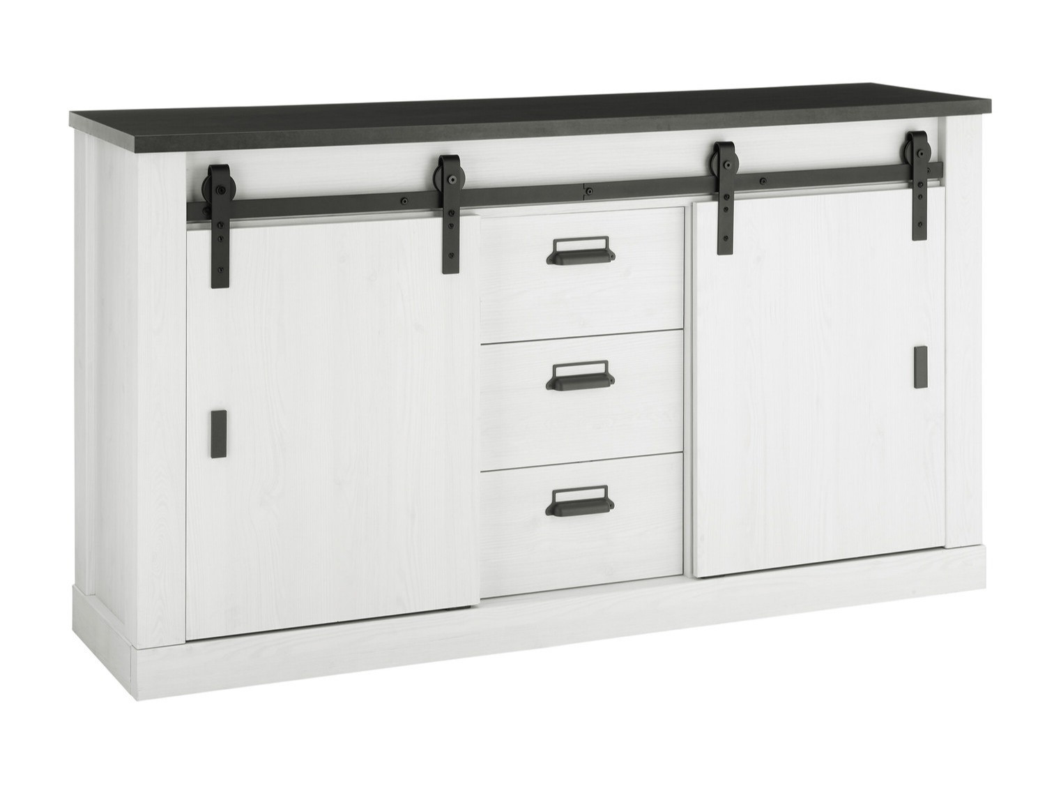 Commode Cirtale 116 (Anthracite + Pin blanchi)