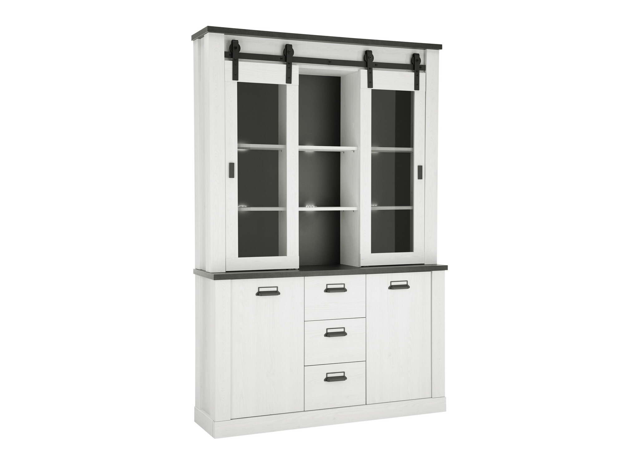 Étagère Cirtale 110 (Pin blanchi + Antrahite)