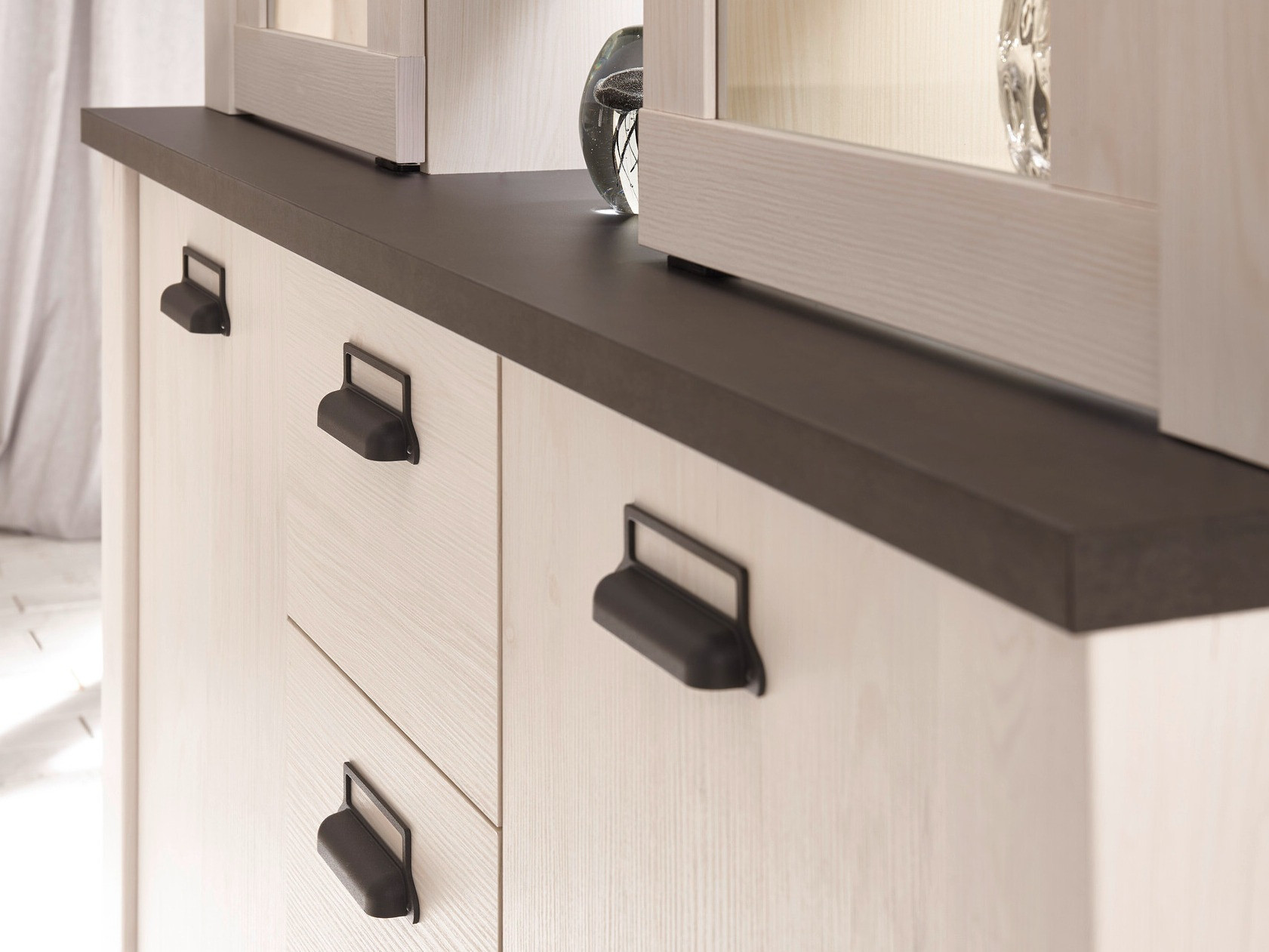 Étagère Cirtale 110 (Pin blanchi + Antrahite)