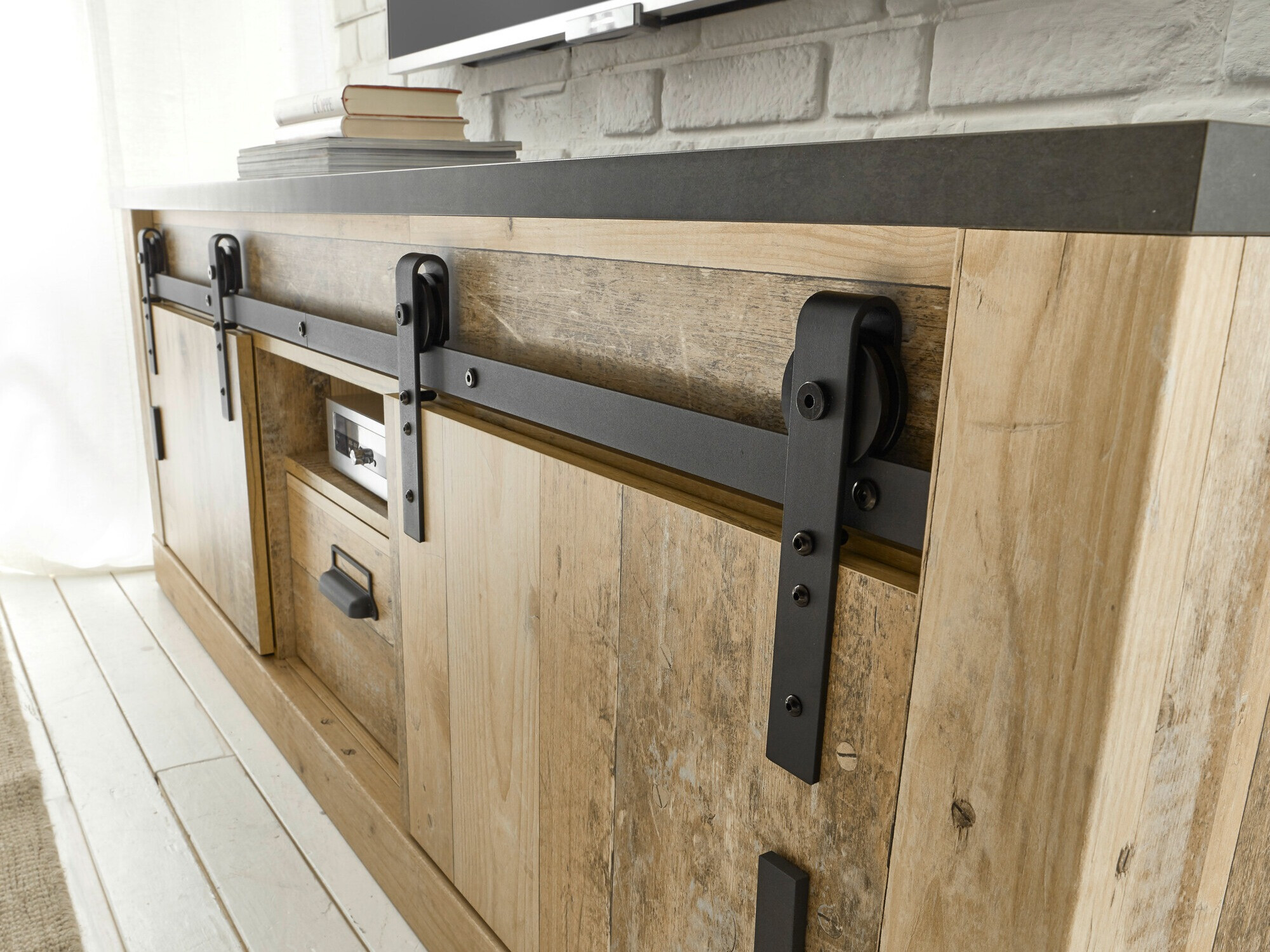 Meuble TV Cirtale 112 (Anthracite + Arbre âgé)