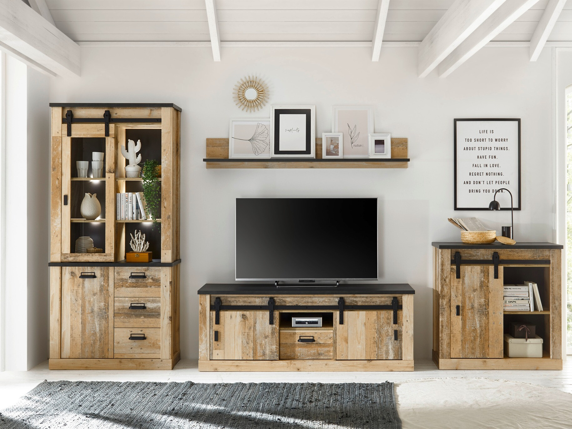 Meuble TV Cirtale 112 (Anthracite + Arbre âgé)