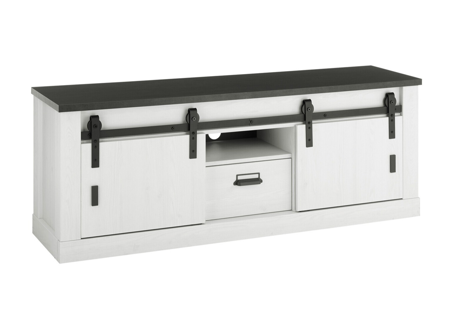 Meuble TV Cirtale 112 (Anthracite + Pin blanchi)