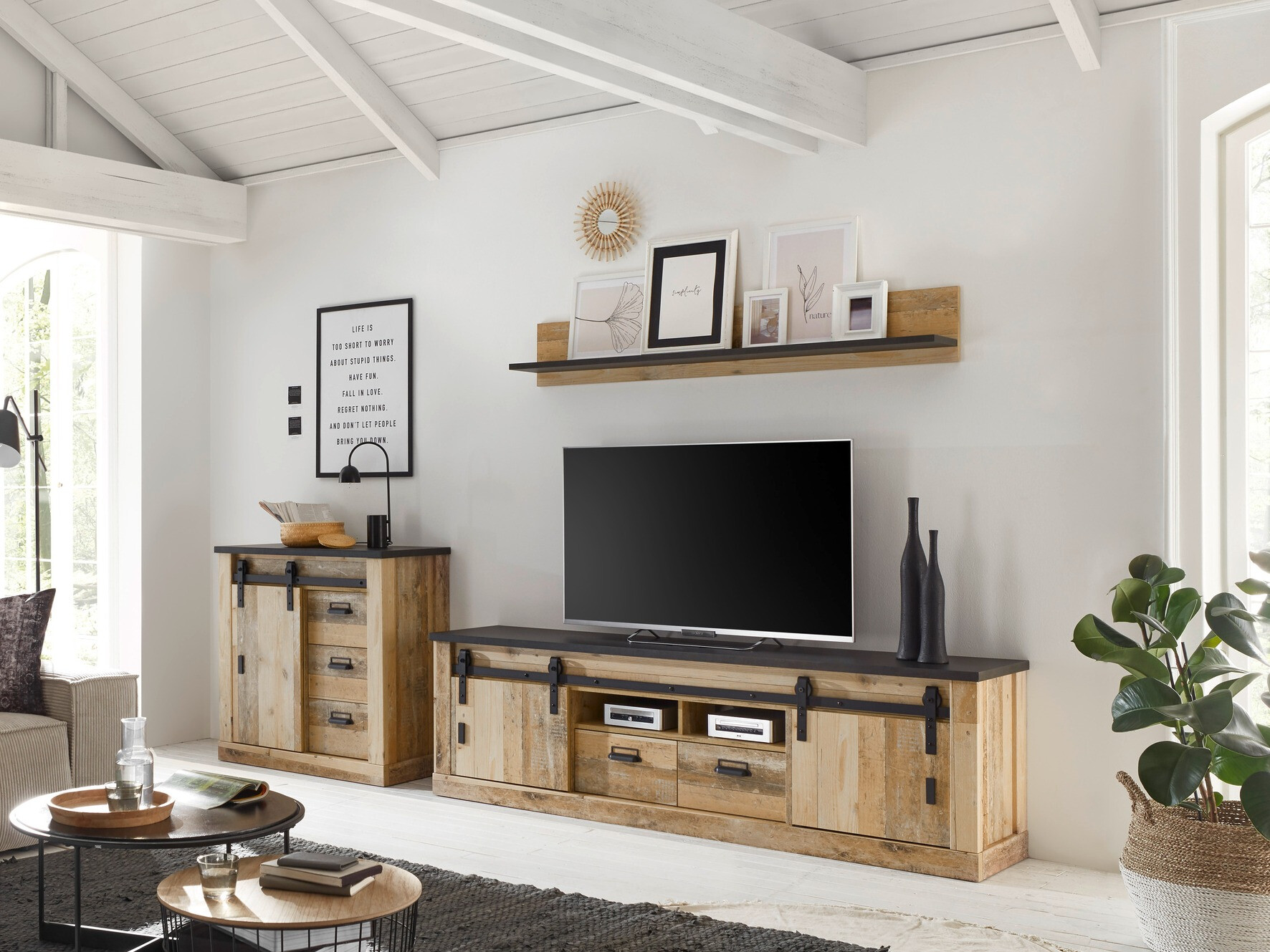 Meuble TV Cirtale 113 (Anthracite + Arbre âgé)